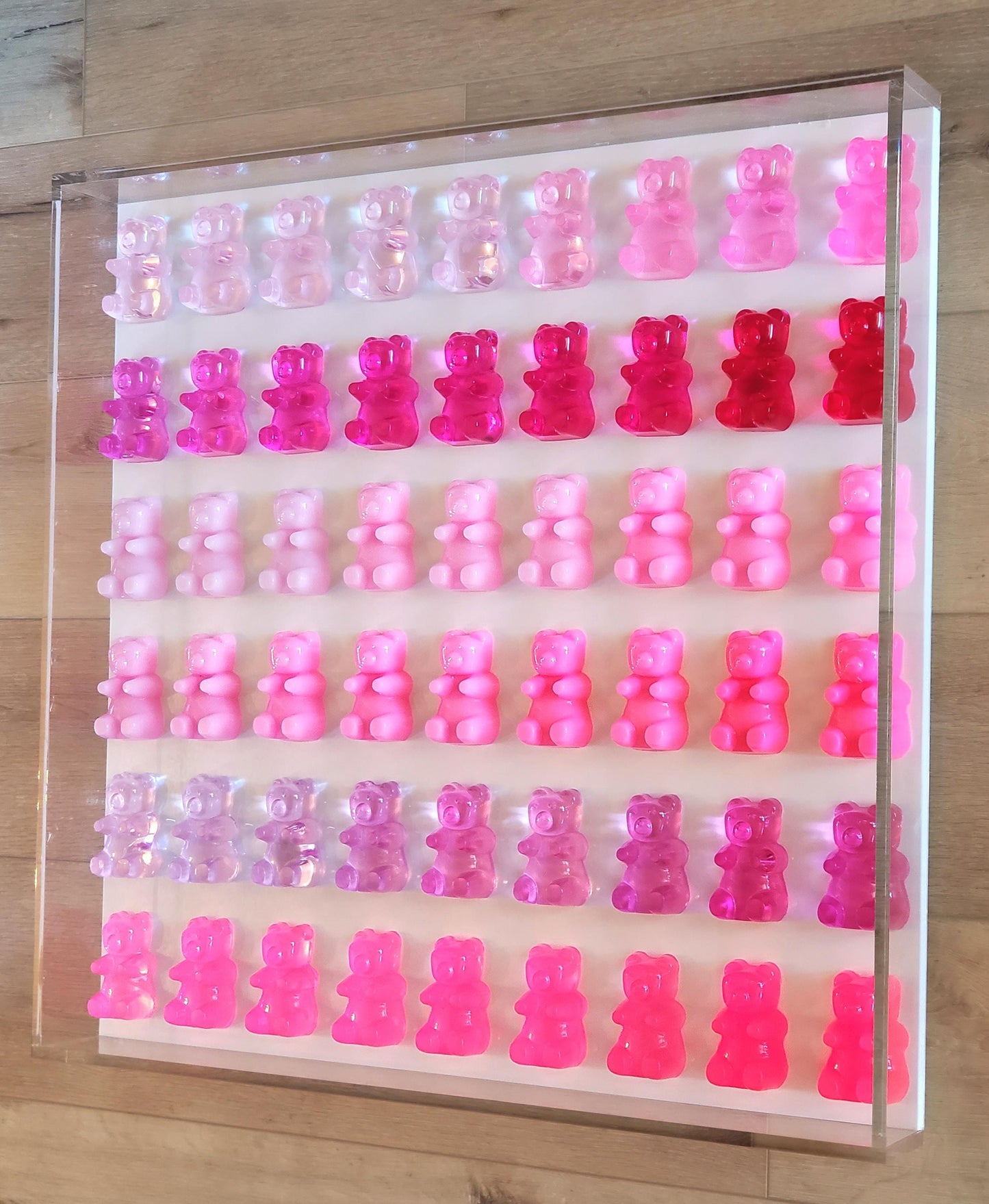 Giant Candy Bear Pop Art: Resin Candy Inspired Wall Decor - Acrylic Shadow Box