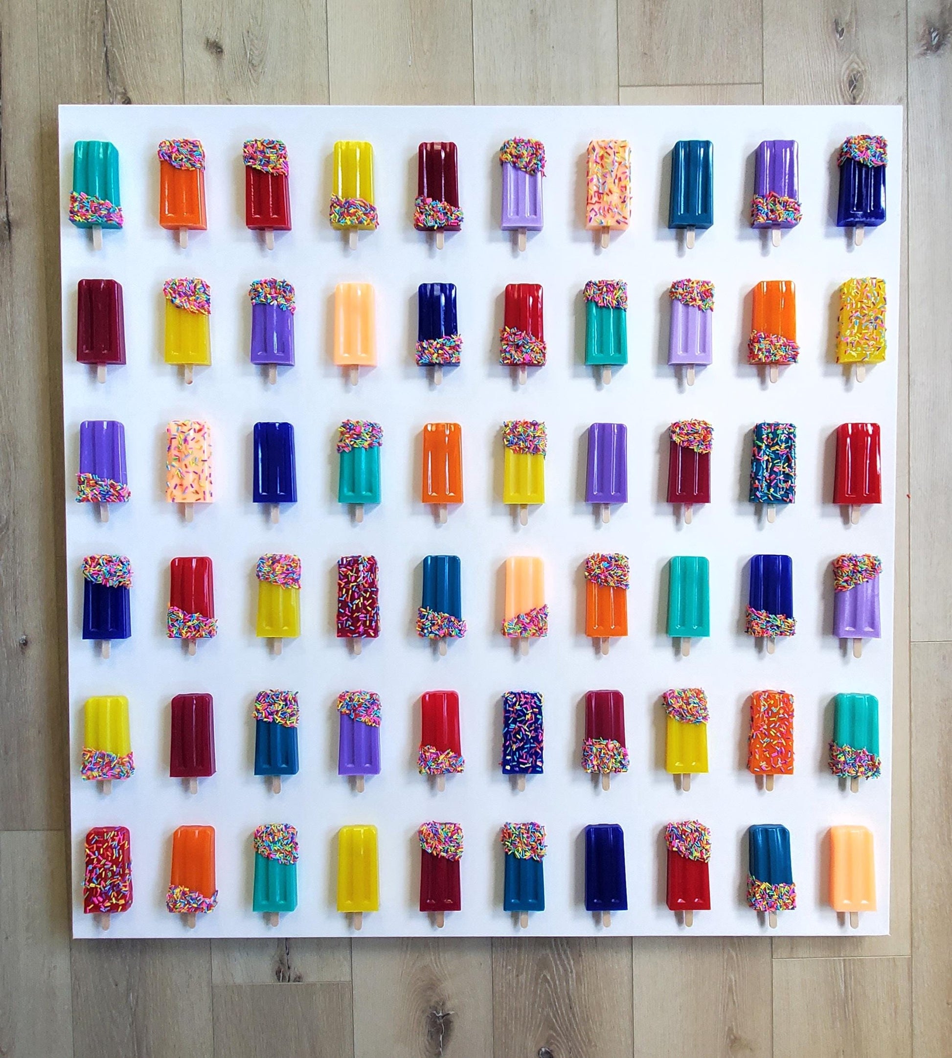 Colorful Pop Art Popsicle Wall Decor, Unique Resin Kitchen and Nursery Art