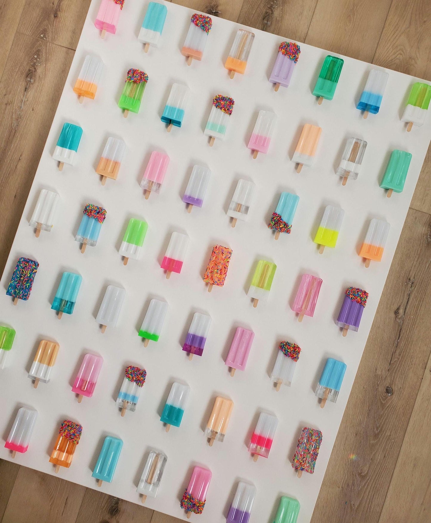 Colorful Pop Art Popsicle Wall Decor, Unique Resin Kitchen and Nursery Art