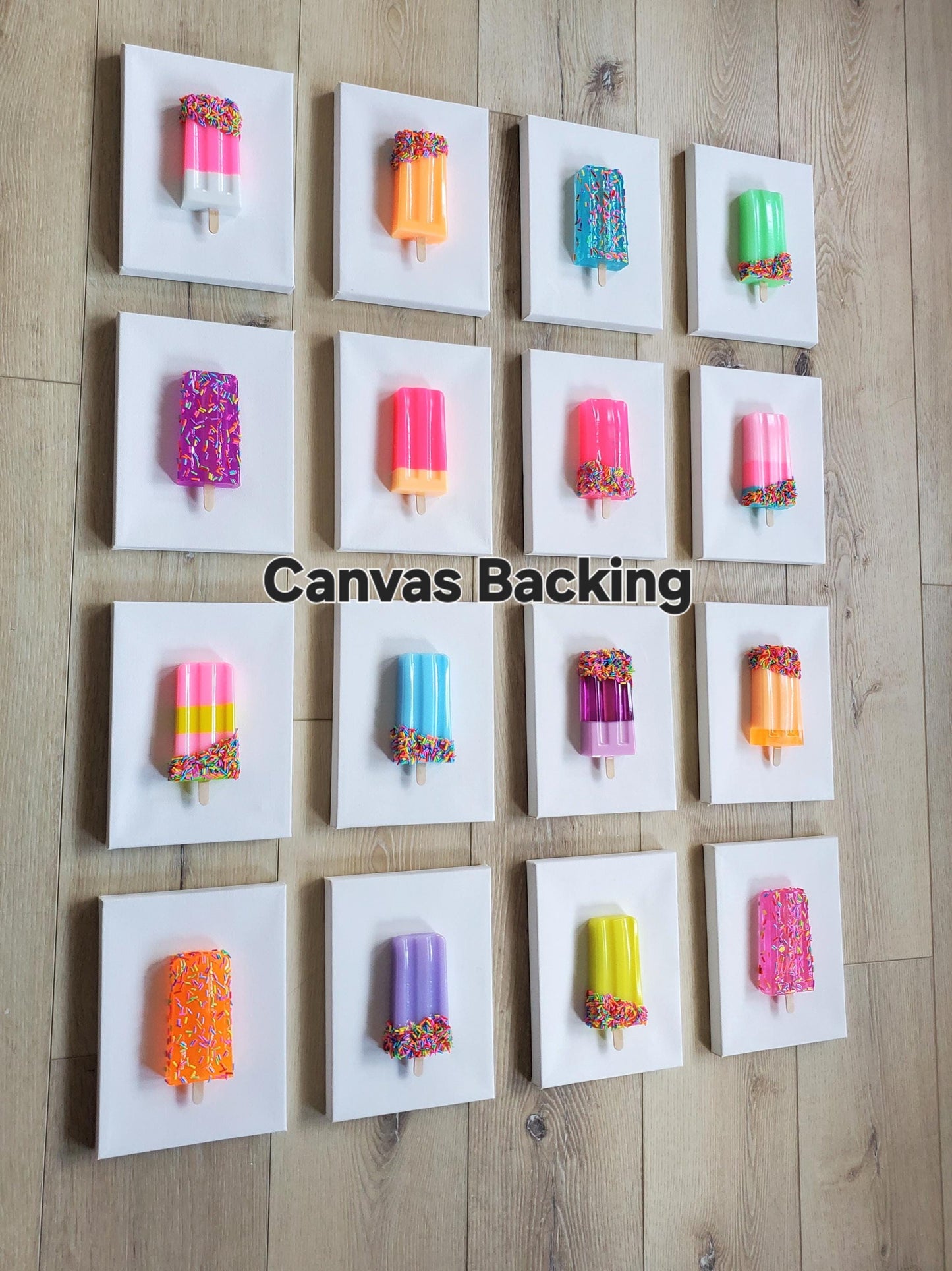 Retro Pop Art Ice Cream Pops Sculpture: Acrylic Shadow Box Wall Decor