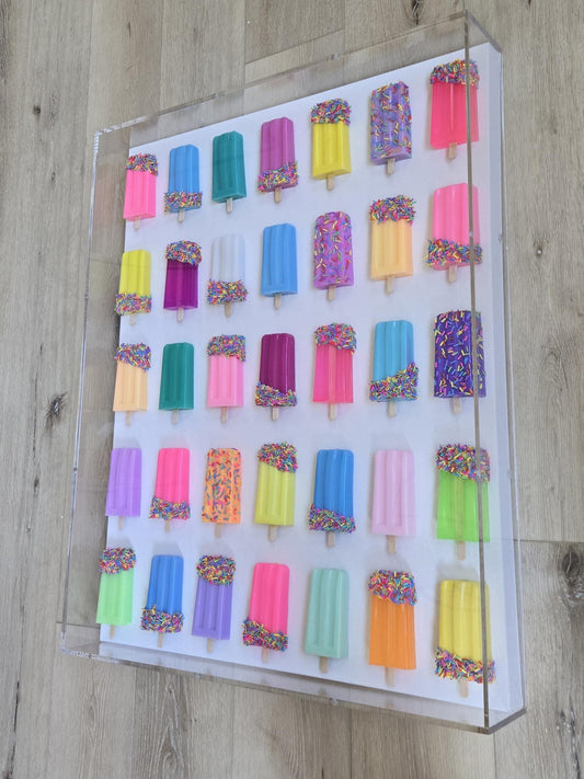 Resin Ice Cream Pop Art Wall Decor: Handmade Shadow Box Acrylic