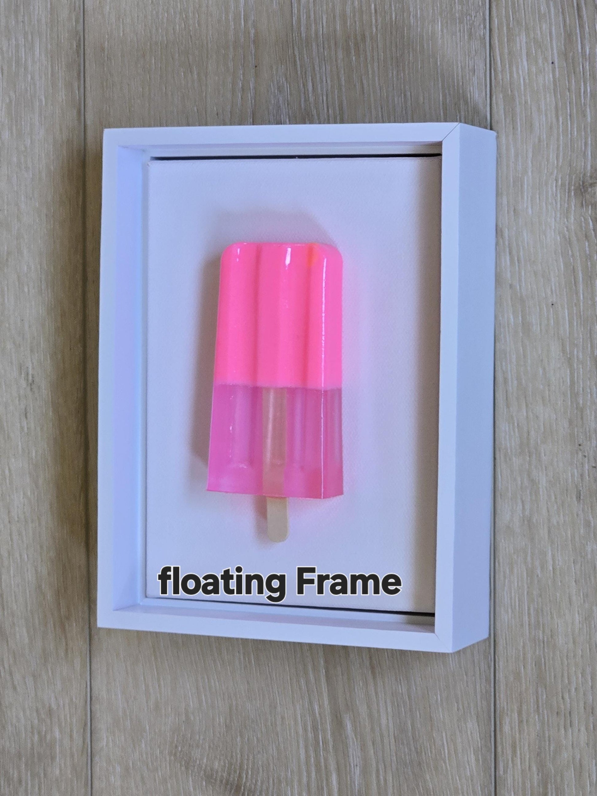 Resin Popsicle Wall Art: Modern Pop Sculpture in Acrylic Frame