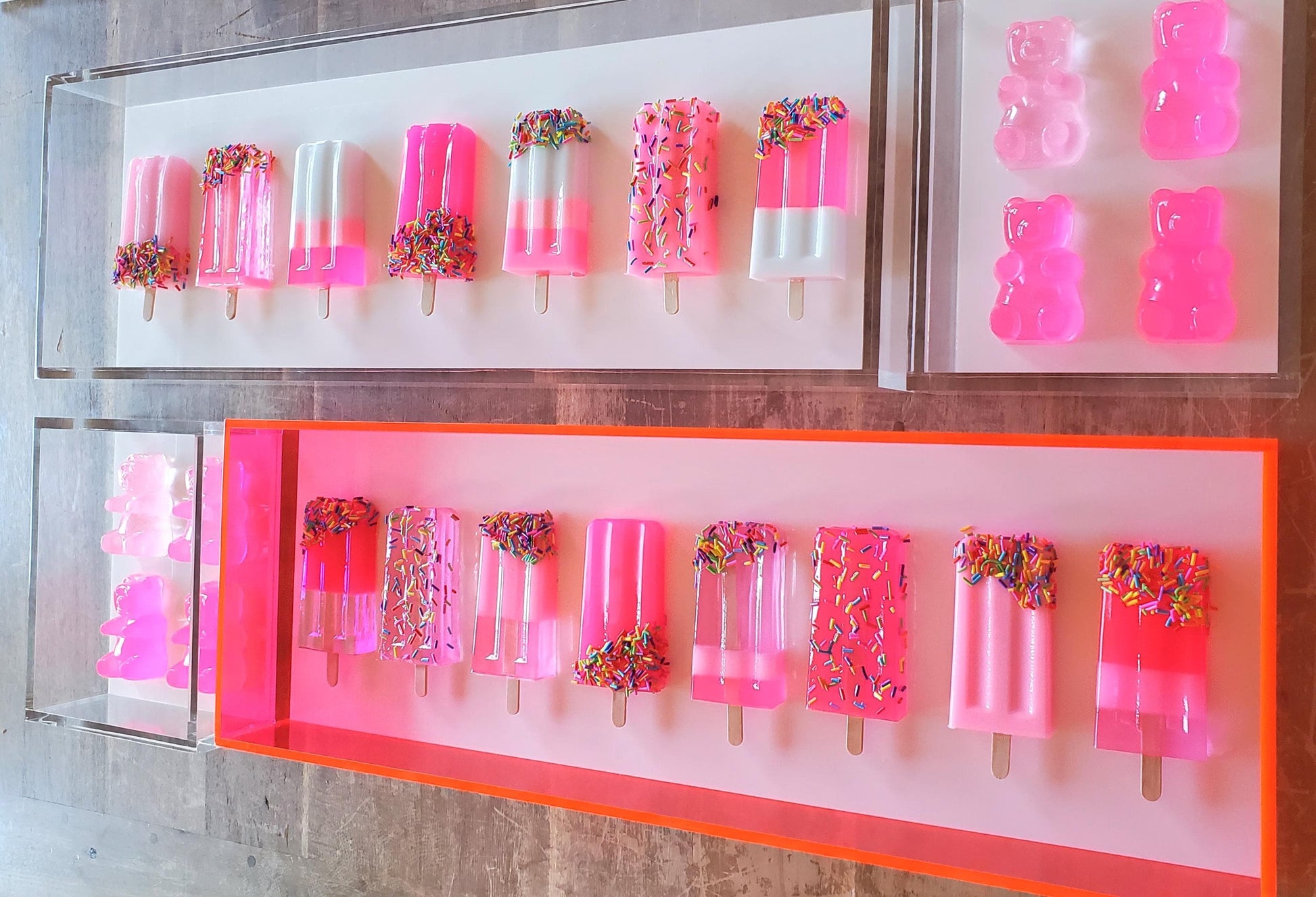 Modern Ice Cream Bar Wall Art Sculpture for Kitchen, Nursery, or Living Room Decor