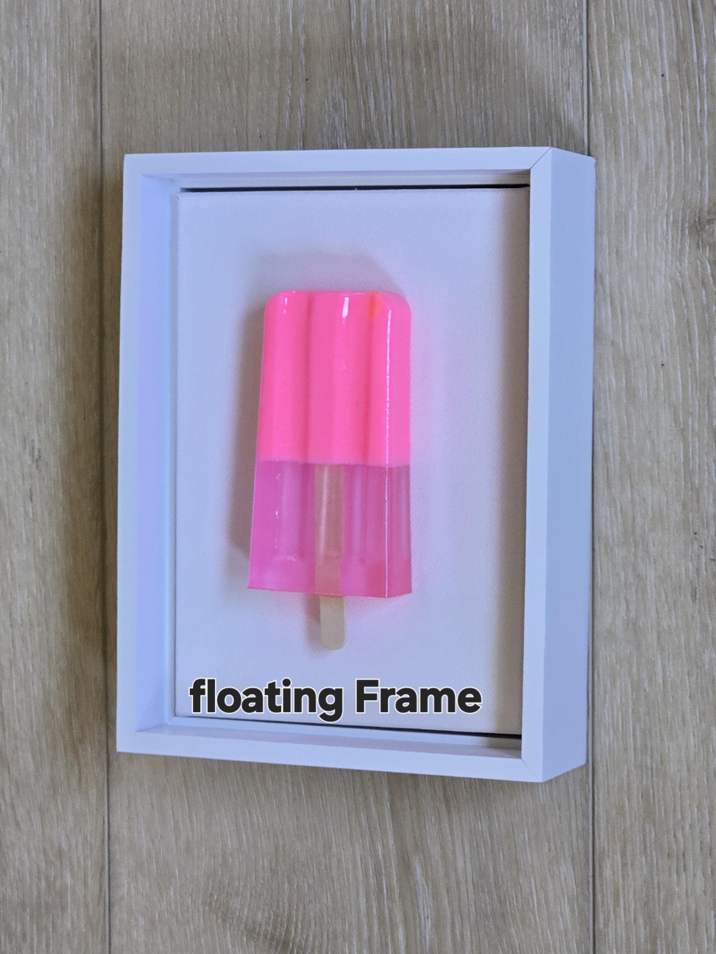 Resin Ice Cream Bar Sculpture: Whimsical Acrylic Shadow Box Art