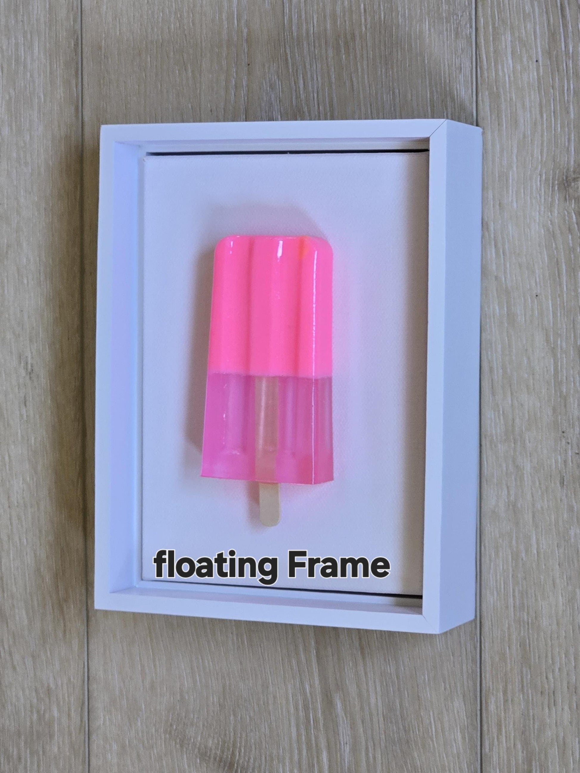 Resin Ice Cream Bar Sculpture: Whimsical Acrylic Shadow Box Art