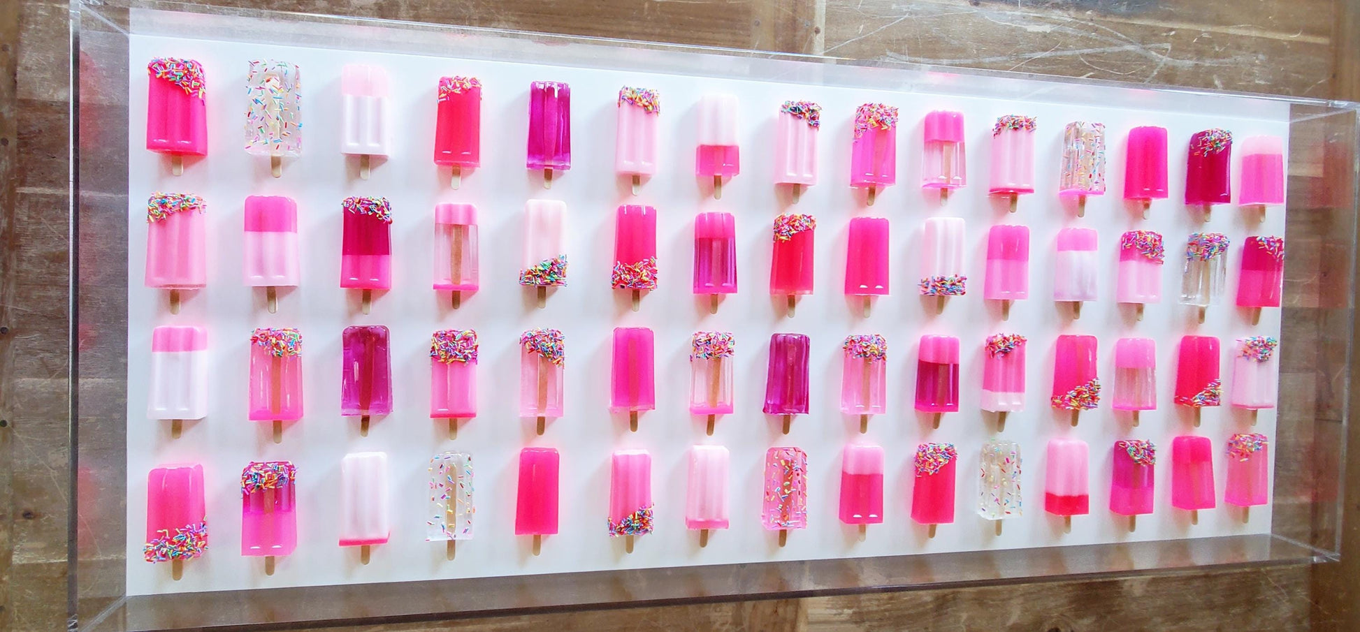 Pop Art Ice Pop Shadow Box: Large Acrylic Wall Hanging