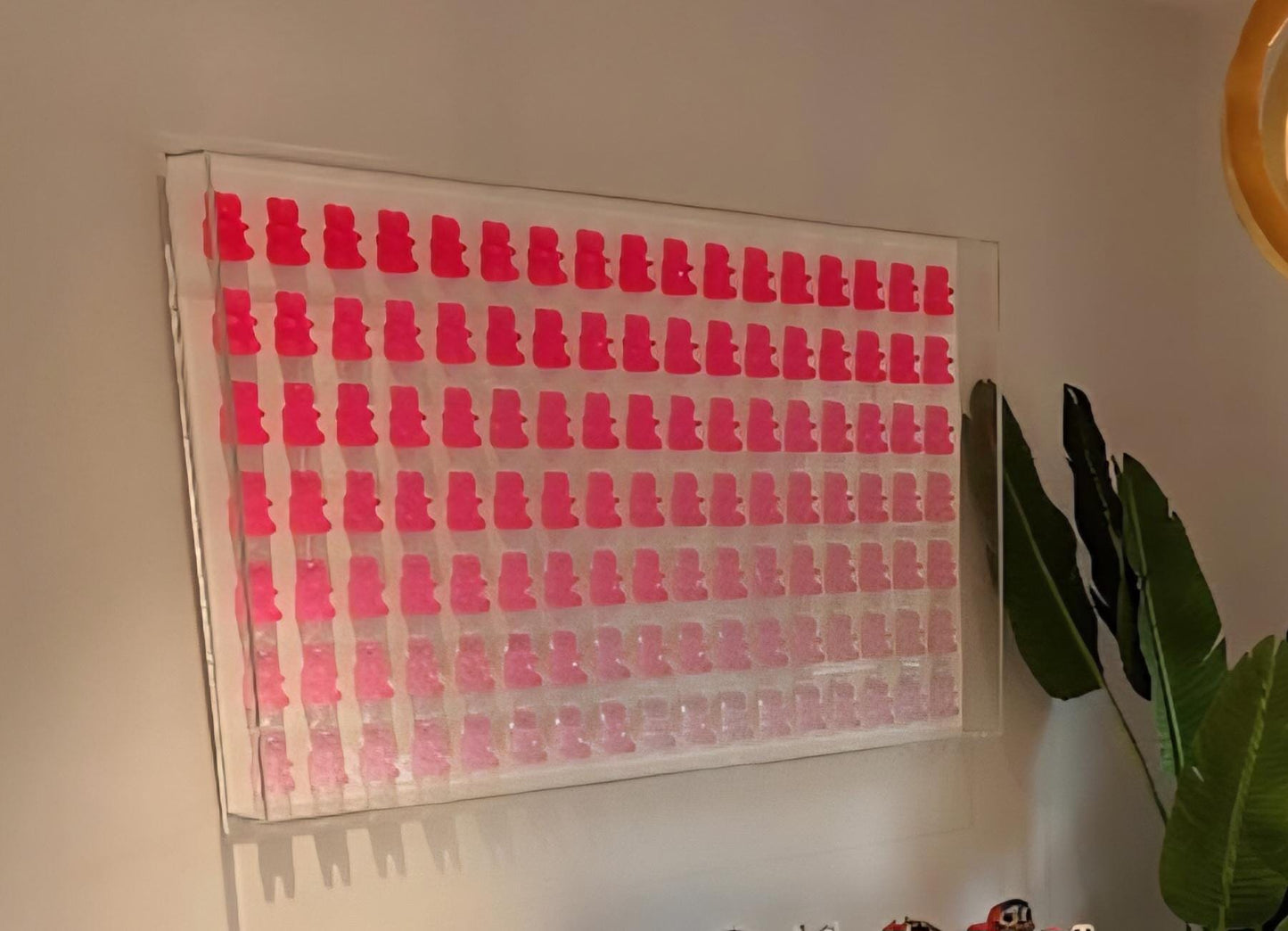 Candy Inspired Resin Bear Shadow Box Wall Art: Colorful Resin Candy, Kids Room Decor, Customizable