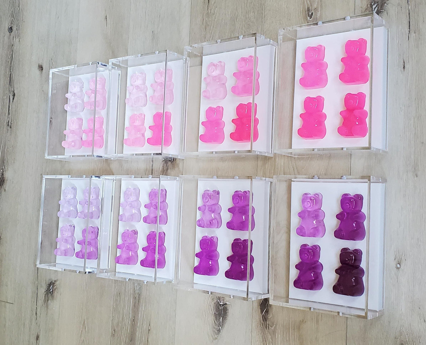Gummy Bear Wall Art Shadow Box | Resin Candy Sculpture, Modern Nursery Decor, Playroom Art, Pop Art, Kitchen Wall Decor, Gift Idea