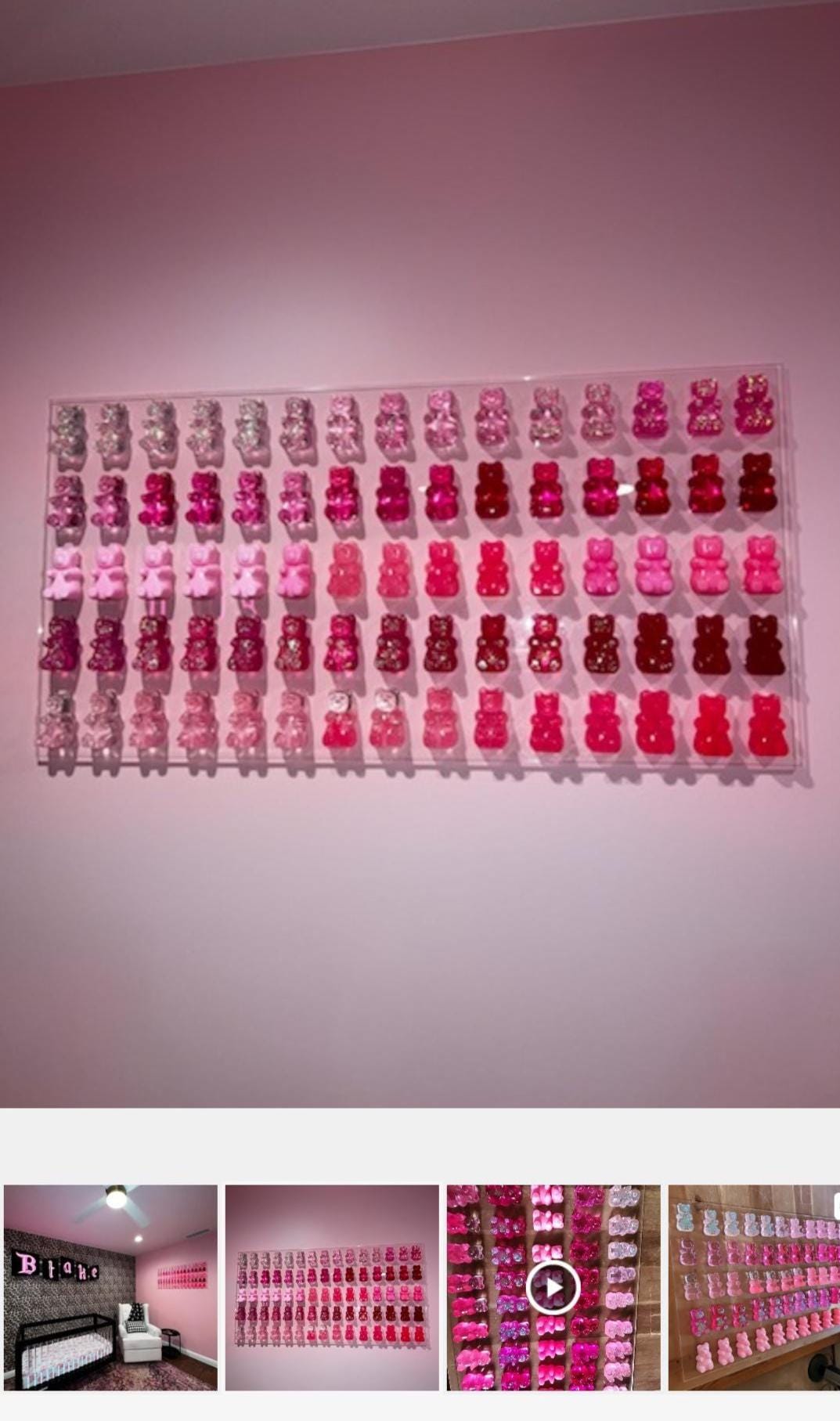 Vibrant Candy Resin Bear Wall Art: Custom Design Decor Sculpture