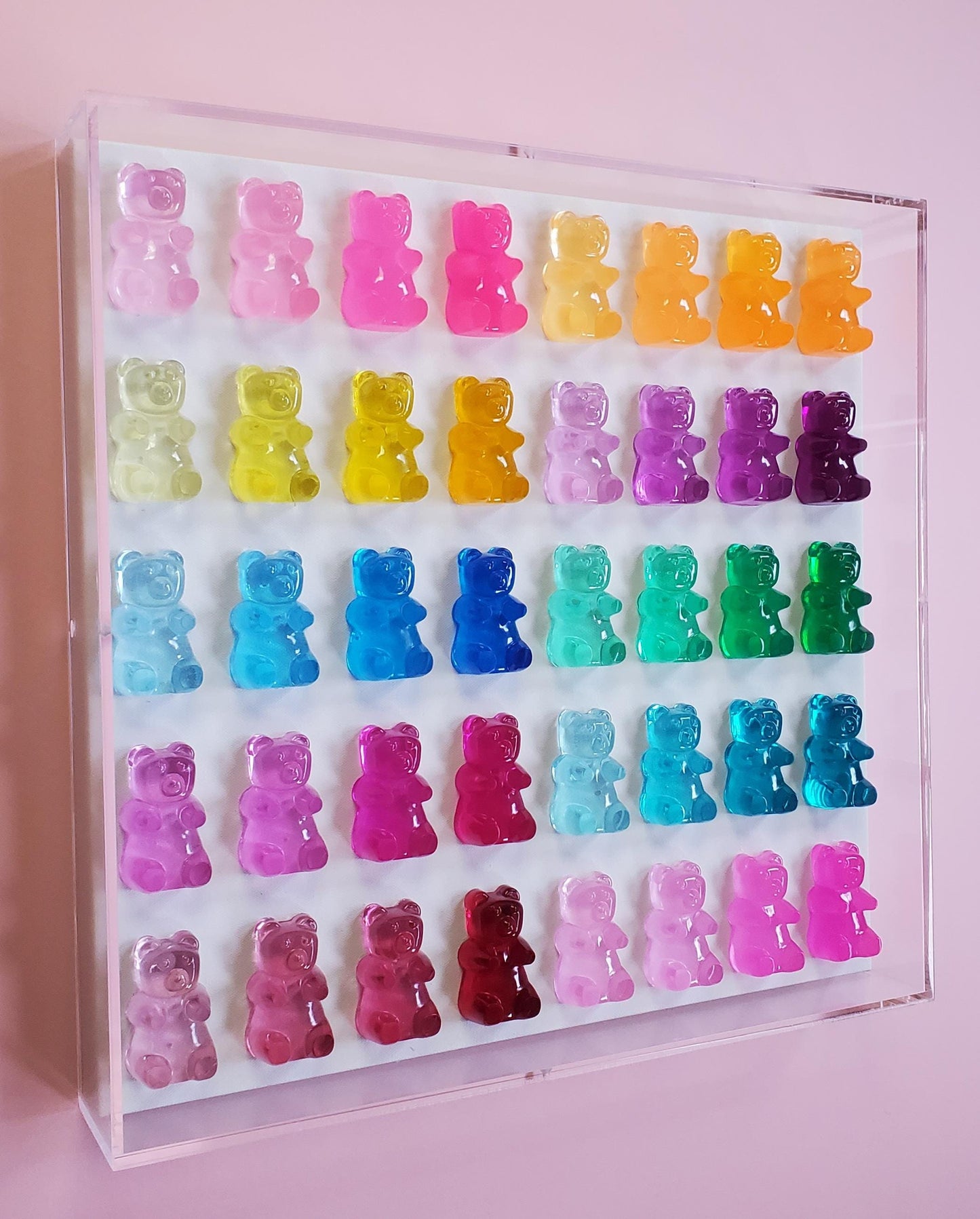 Pop Art Candy Inspired Resin Bear Wall Decor: Modern Candy Inspired Shadow Box Art