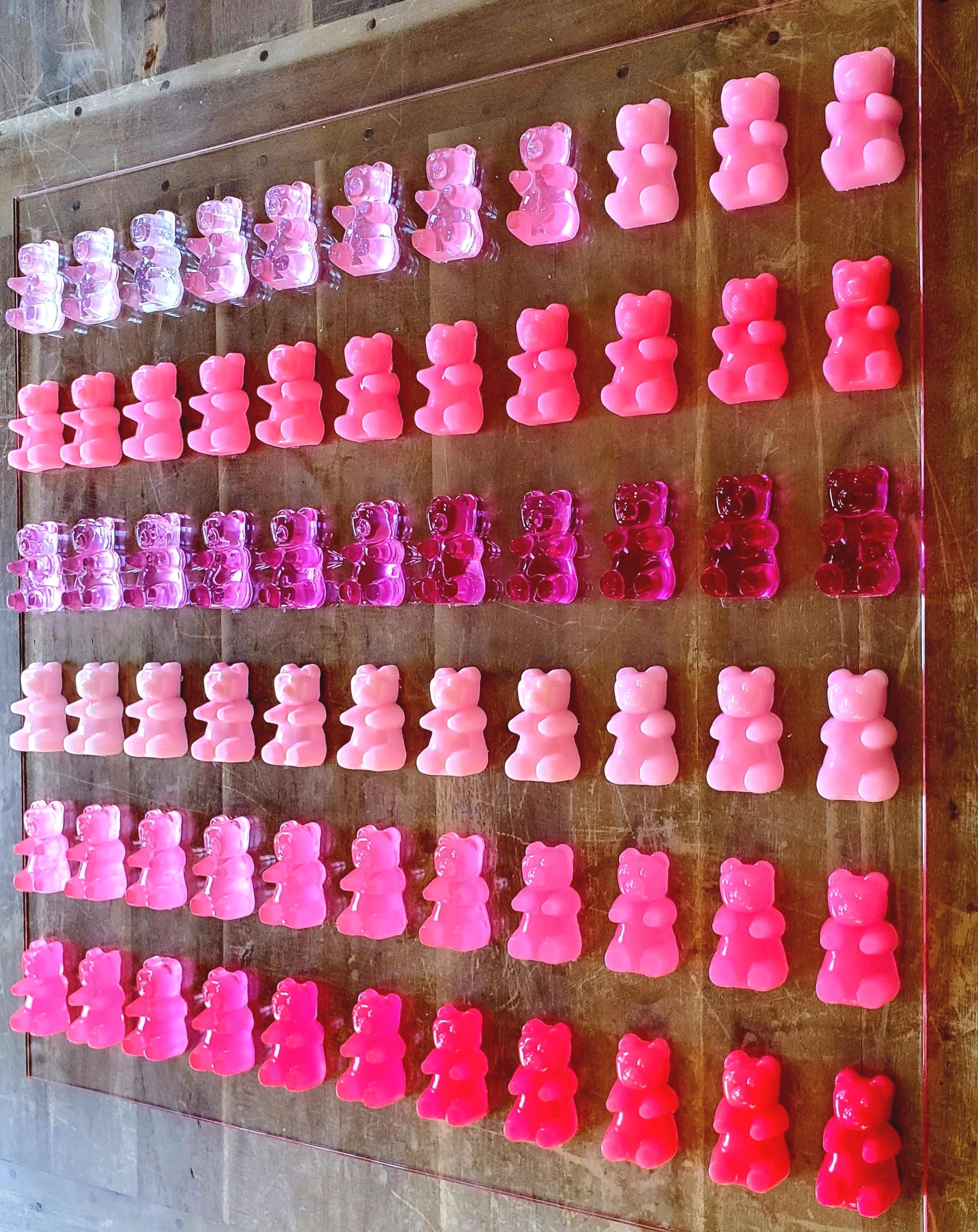 Vibrant Candy Resin Bear Wall Art: Custom Design Decor Sculpture