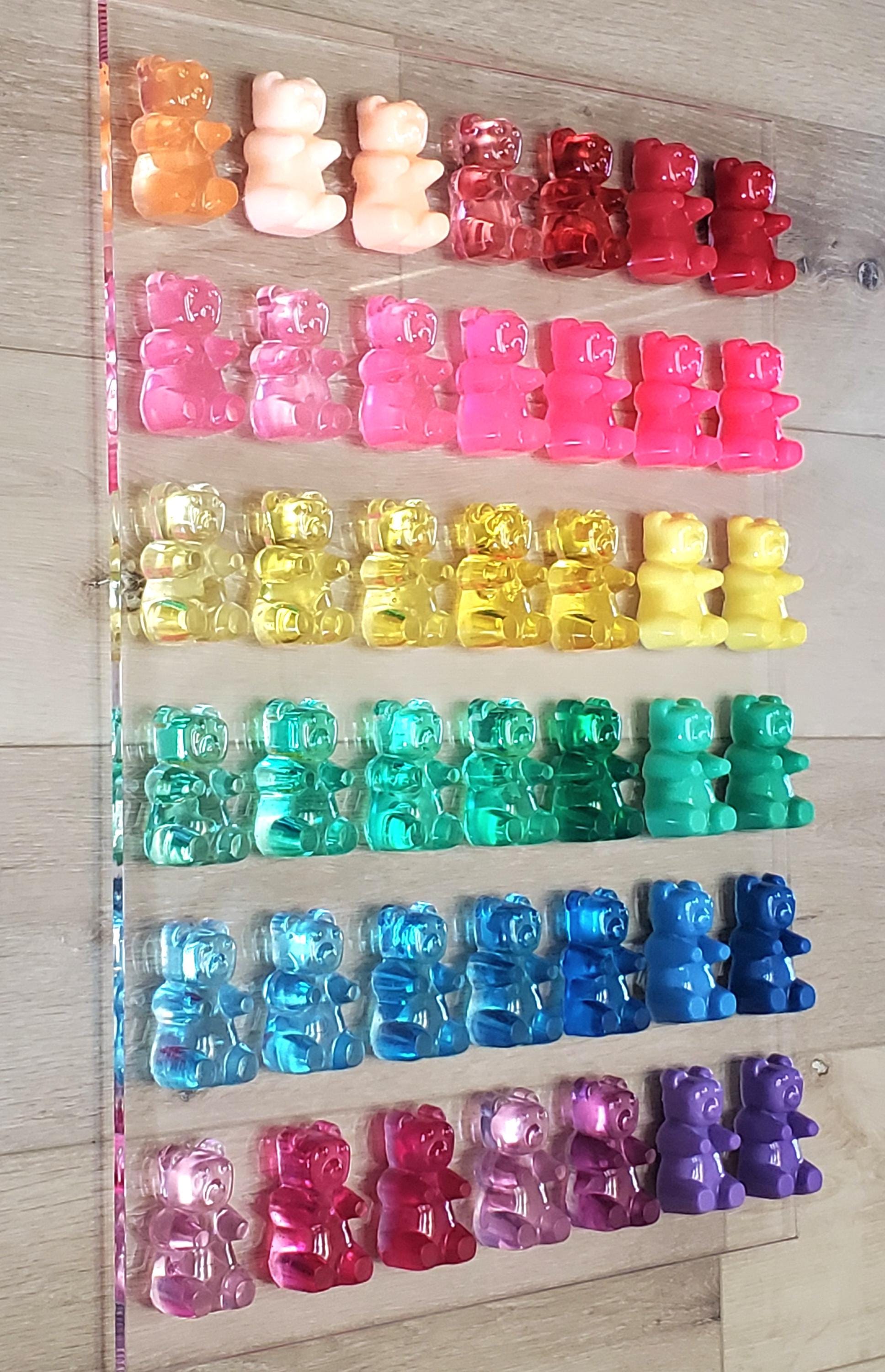 Ombré Resin Candy Bear Shadow Box: 3D Pop Art, Nursery Wall Decor