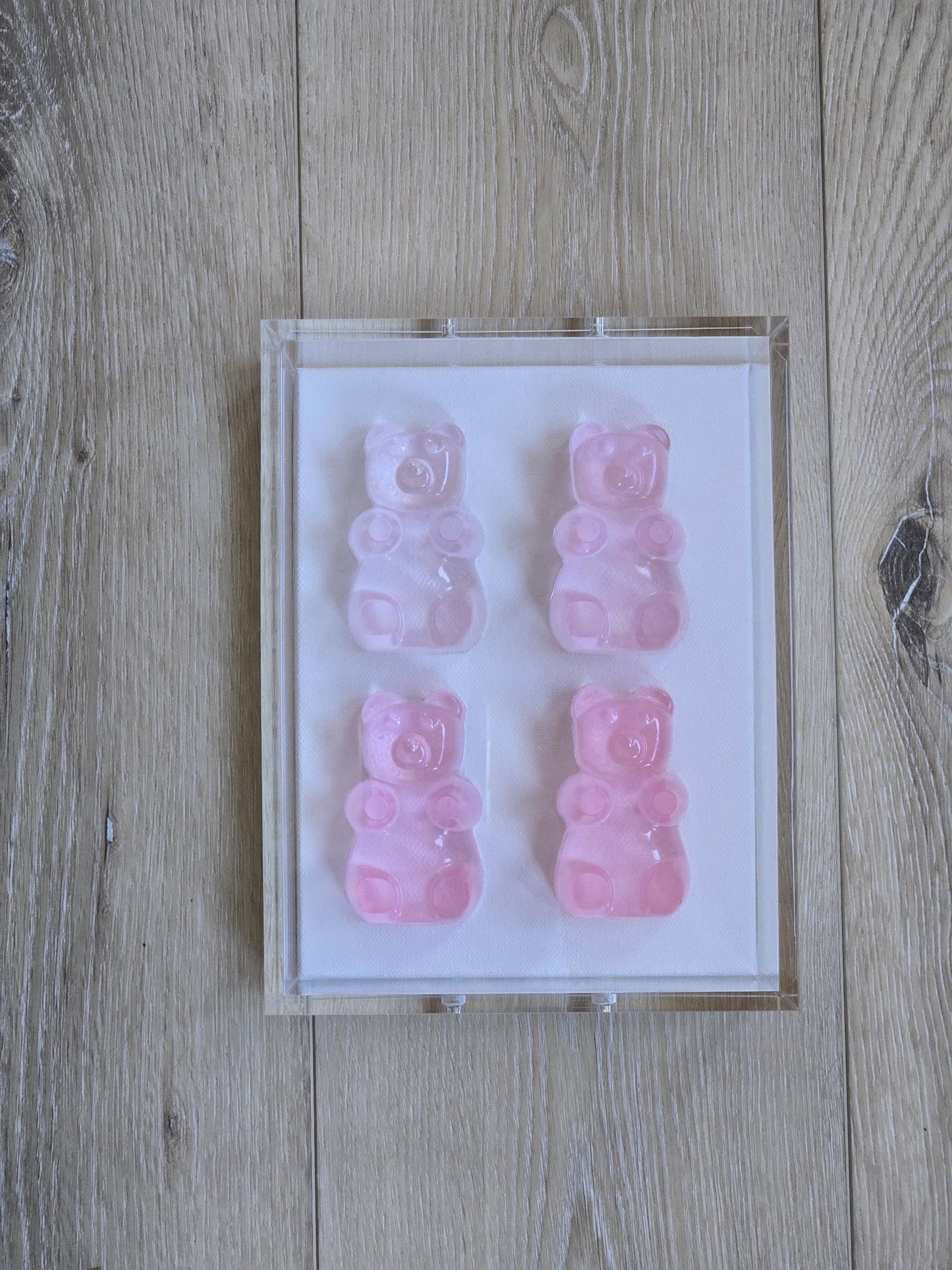 Framed Gummy Resin Bear Wall Hanging, Minimalist Wall Sculpture, Pop Culture Gift