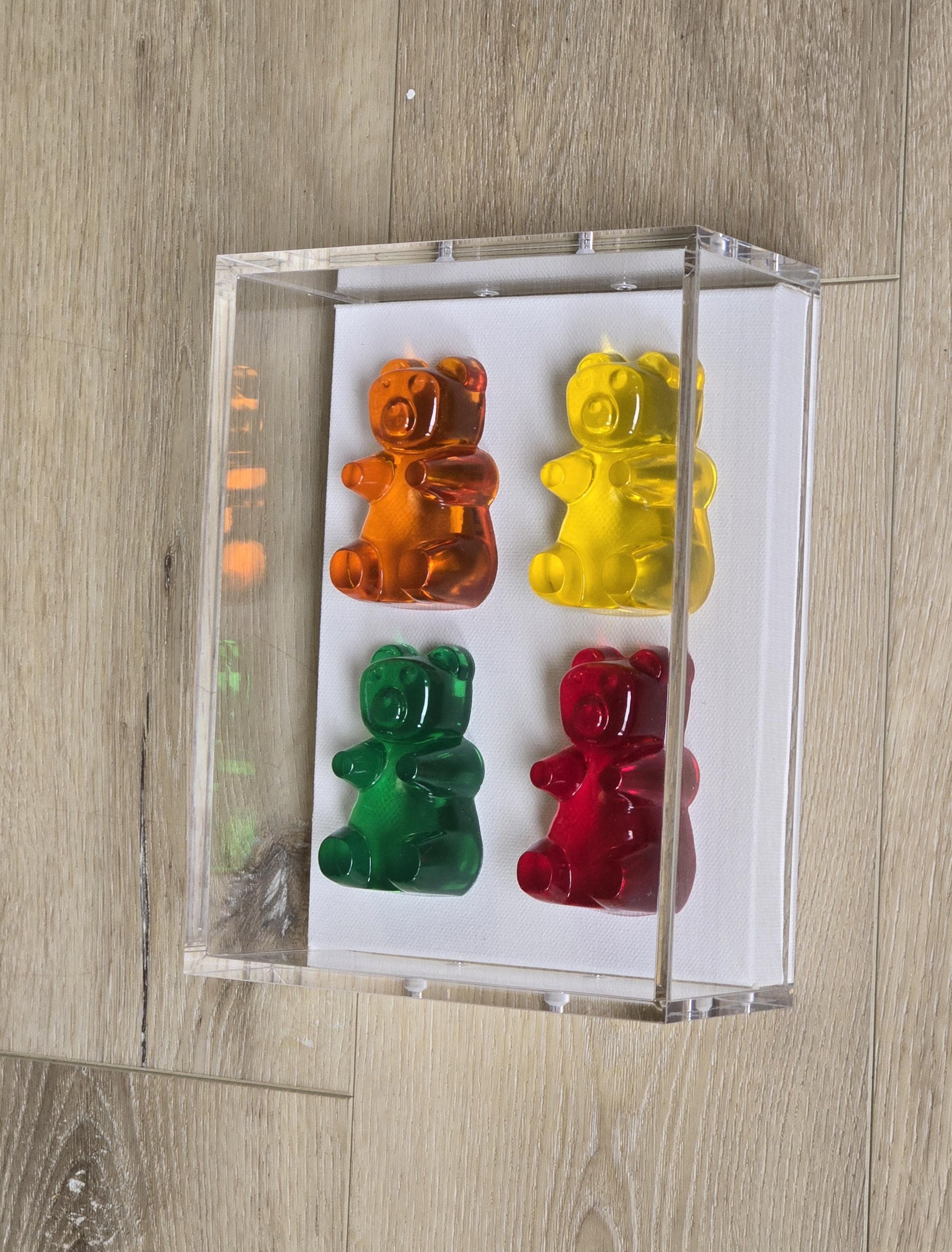 Fun Gummy Resin Bear Wall Hanging, Modern Pop Art Sculpture, Home Decor Gift
