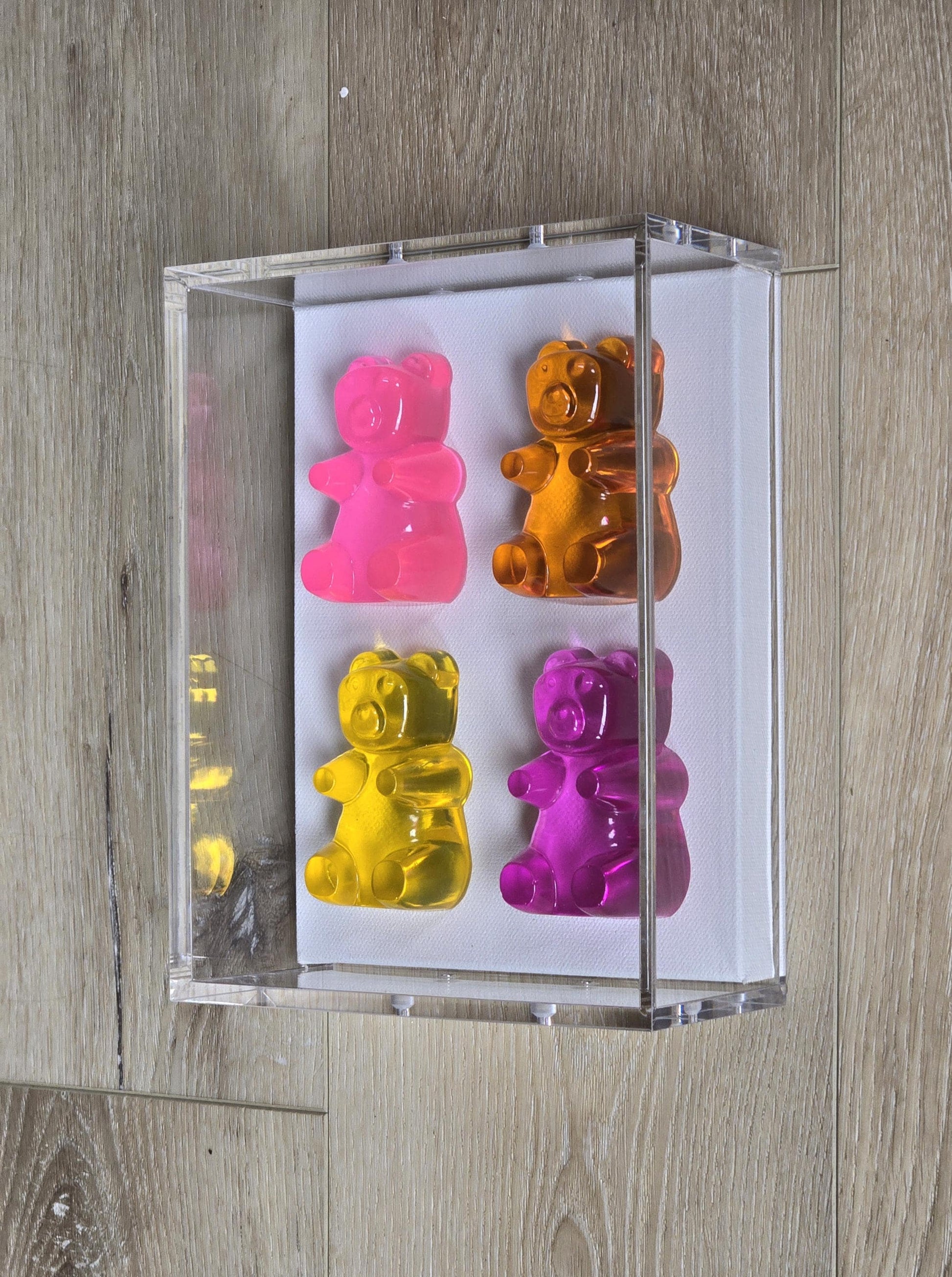 Candy Bear Pop Art: Acrylic Shadow Box Wall Decor