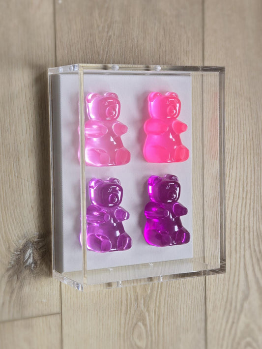 Whimsical Candy Gummy Bear Wall Hanging, Modern Pop Art Sculpture, Home Decor Gift