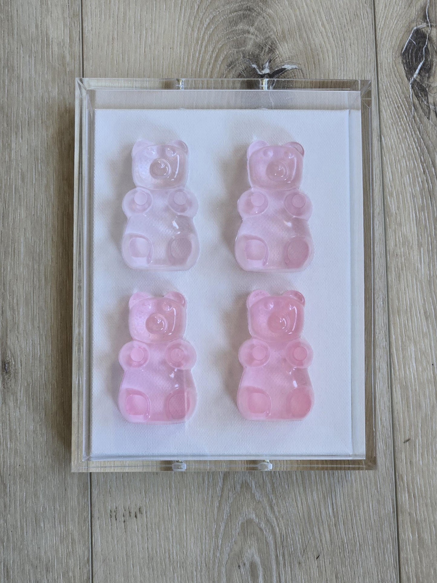 Framed Gummy Resin Bear Wall Hanging, Minimalist Wall Sculpture, Pop Culture Gift