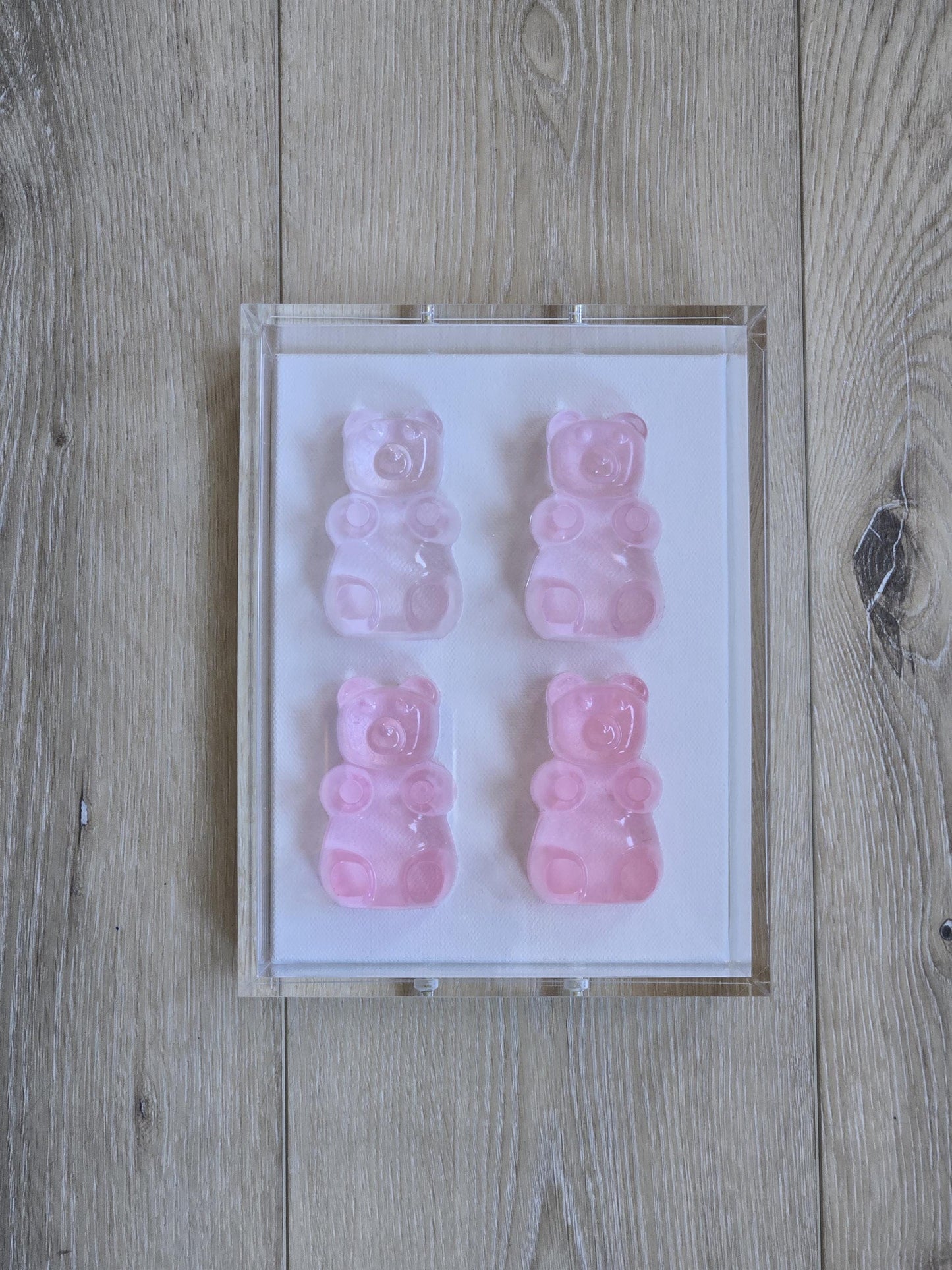 Framed Gummy Resin Bear Wall Hanging, Minimalist Wall Sculpture, Pop Culture Gift