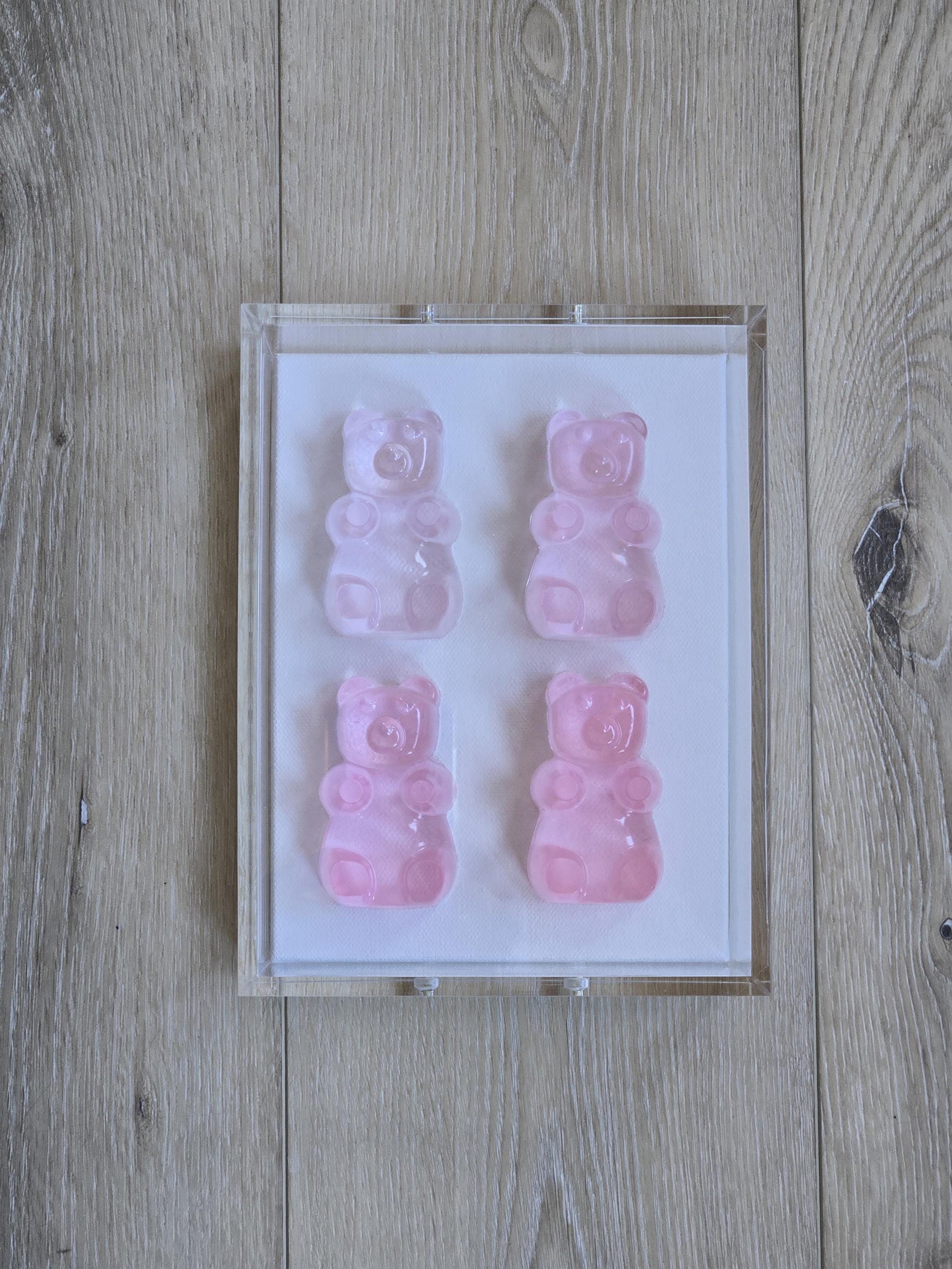 Framed Gummy Resin Bear Wall Hanging, Minimalist Wall Sculpture, Pop Culture Gift