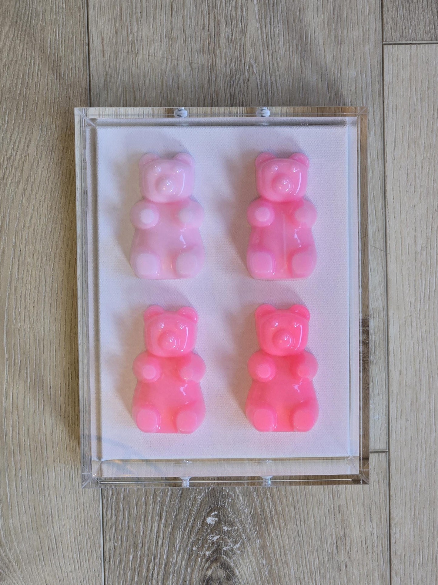 Framed Resin Candy Bear Wall Hanging, Modern Pop Art Sculpture, Home Decor Gift