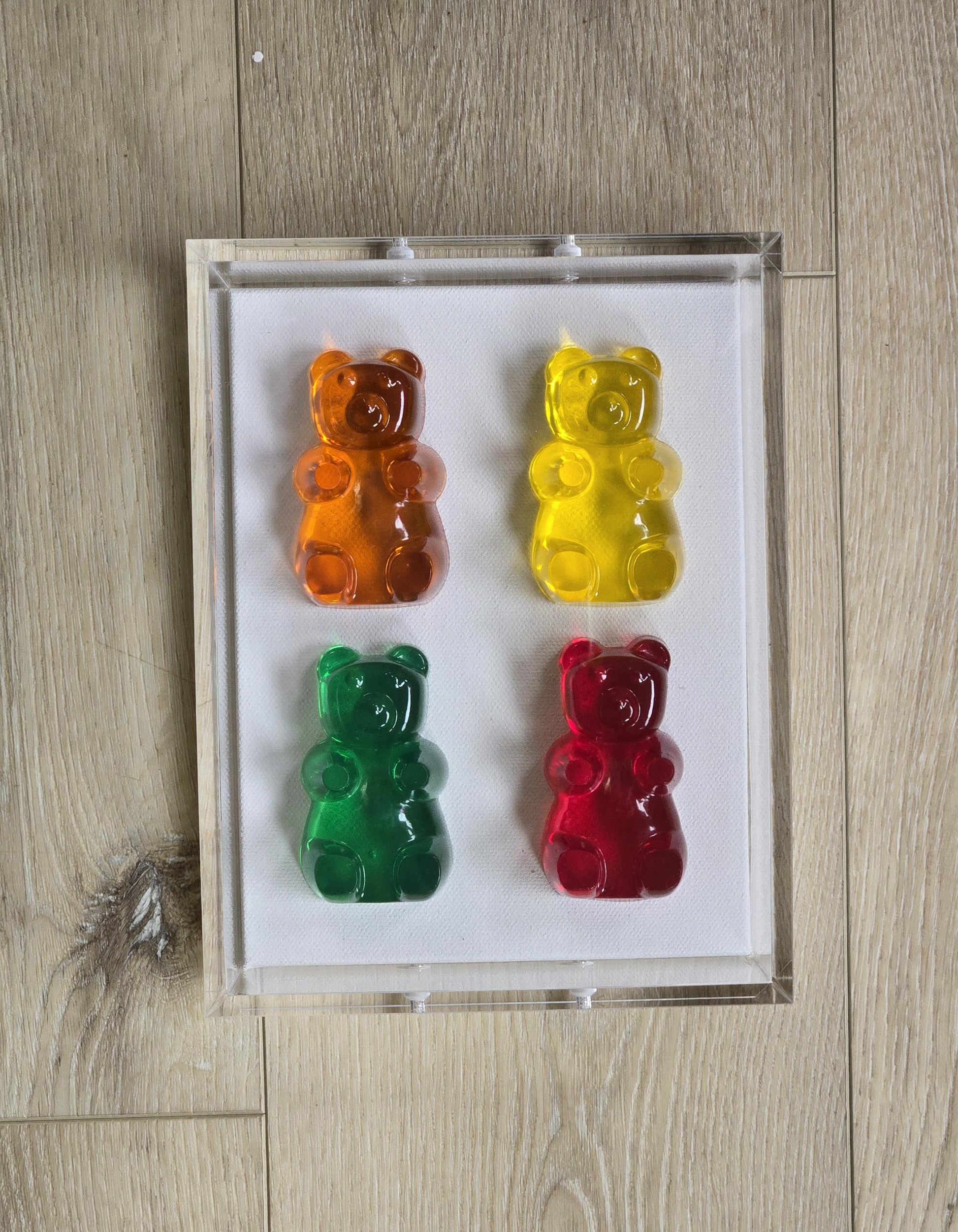 Fun Gummy Resin Bear Wall Hanging, Modern Pop Art Sculpture, Home Decor Gift