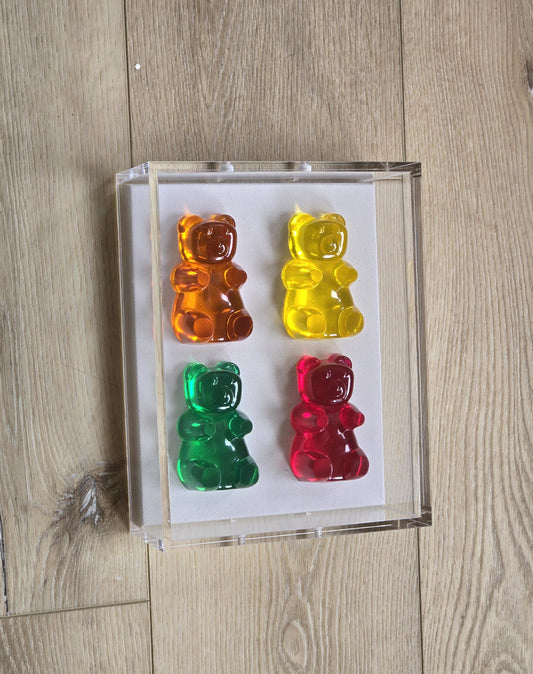Fun Candy Resin Bear Wall Hanging, Modern Pop Art Sculpture, Home Decor Gift