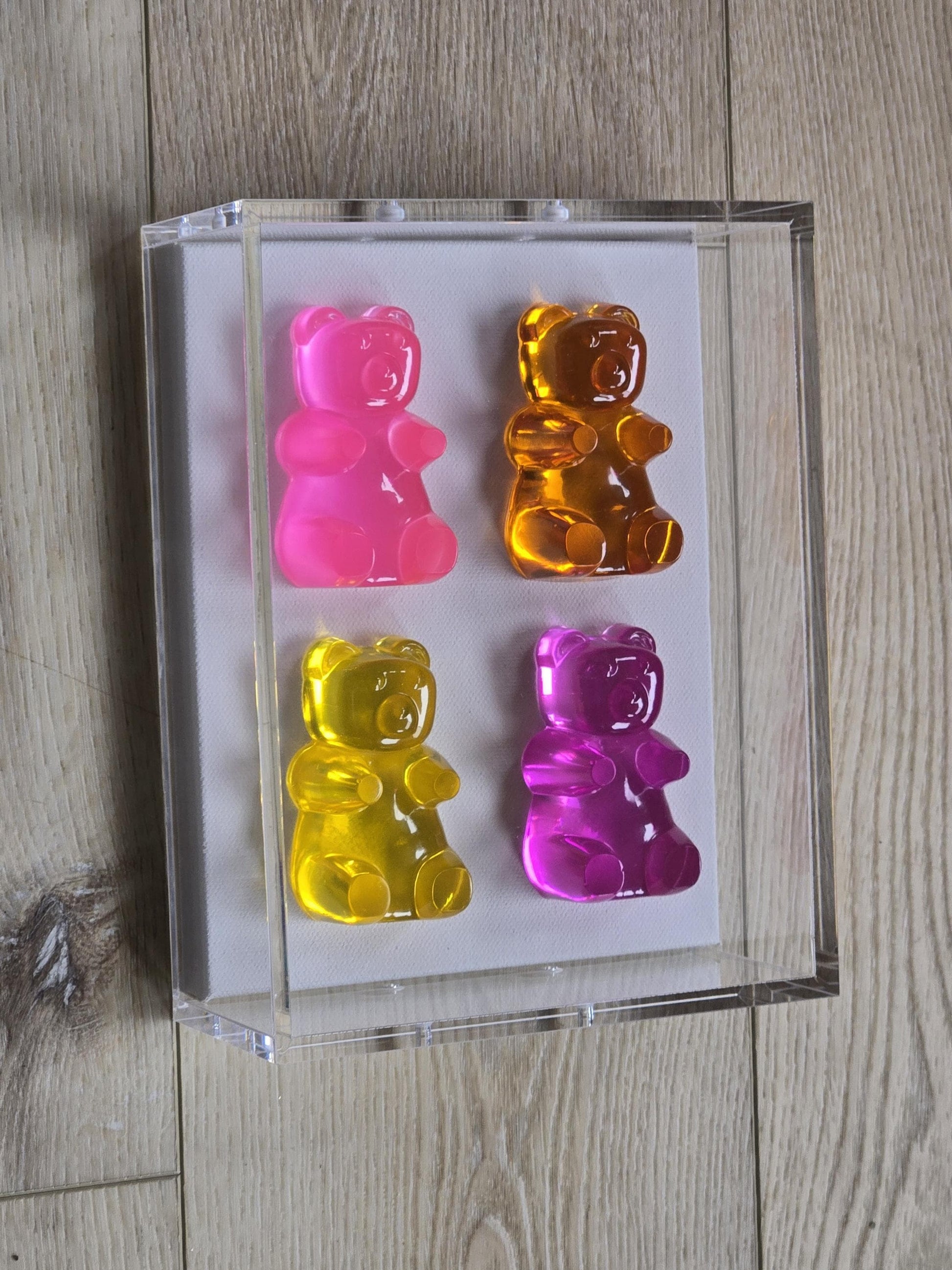 Candy Bear Pop Art: Acrylic Shadow Box Wall Decor