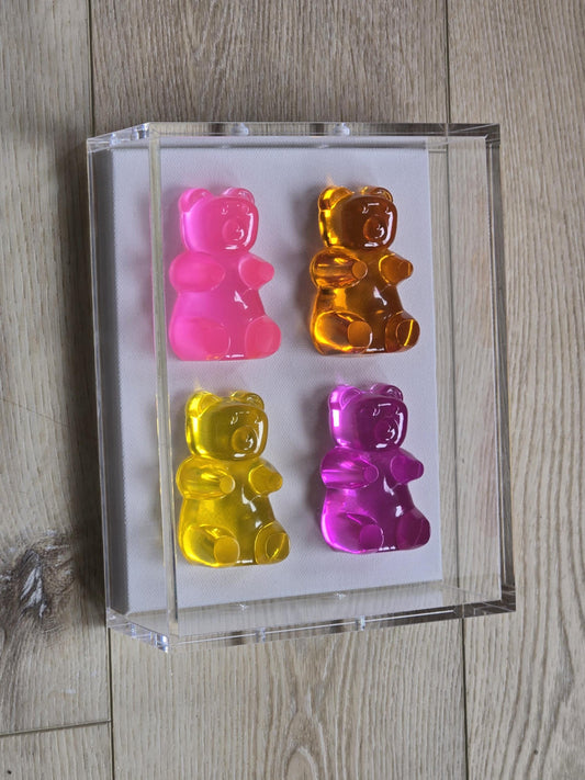 Candy Bear Pop Art: Acrylic Shadow Box Wall Decor