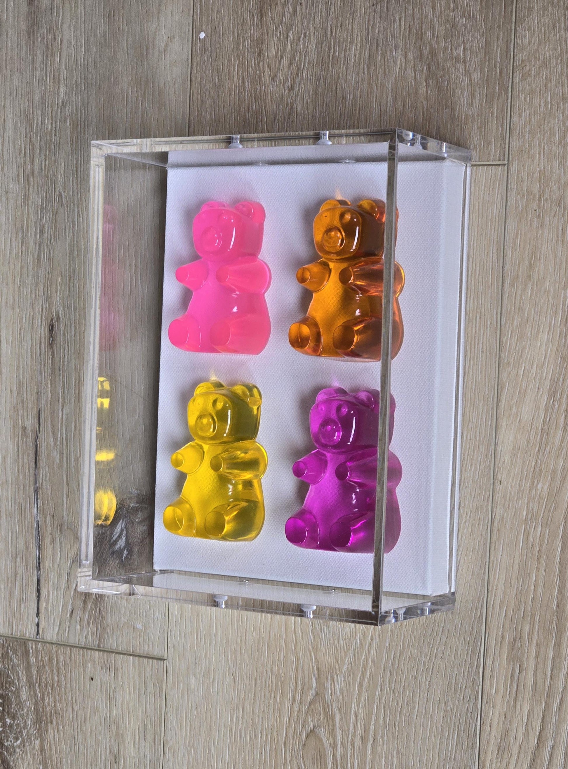 Candy Bear Pop Art: Acrylic Shadow Box Wall Decor