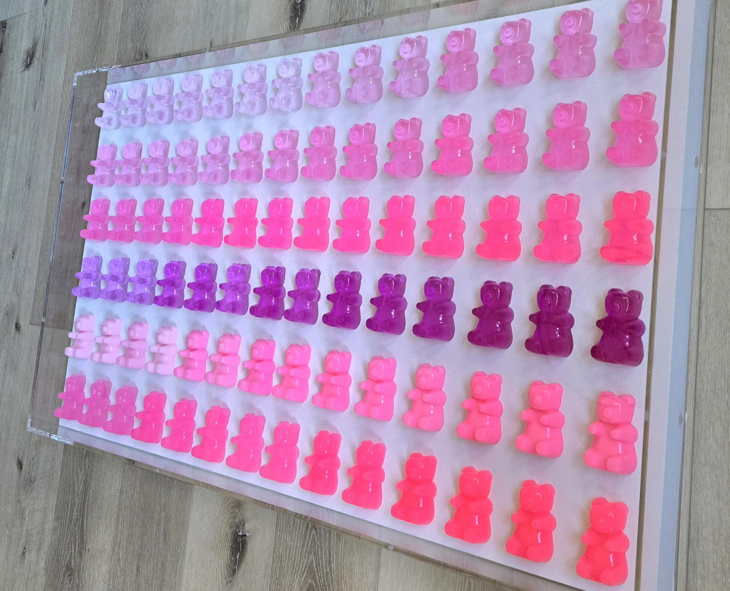 Candy-Inspired Resin Bear Shadow Box: 3D Pop Art Wall Decor