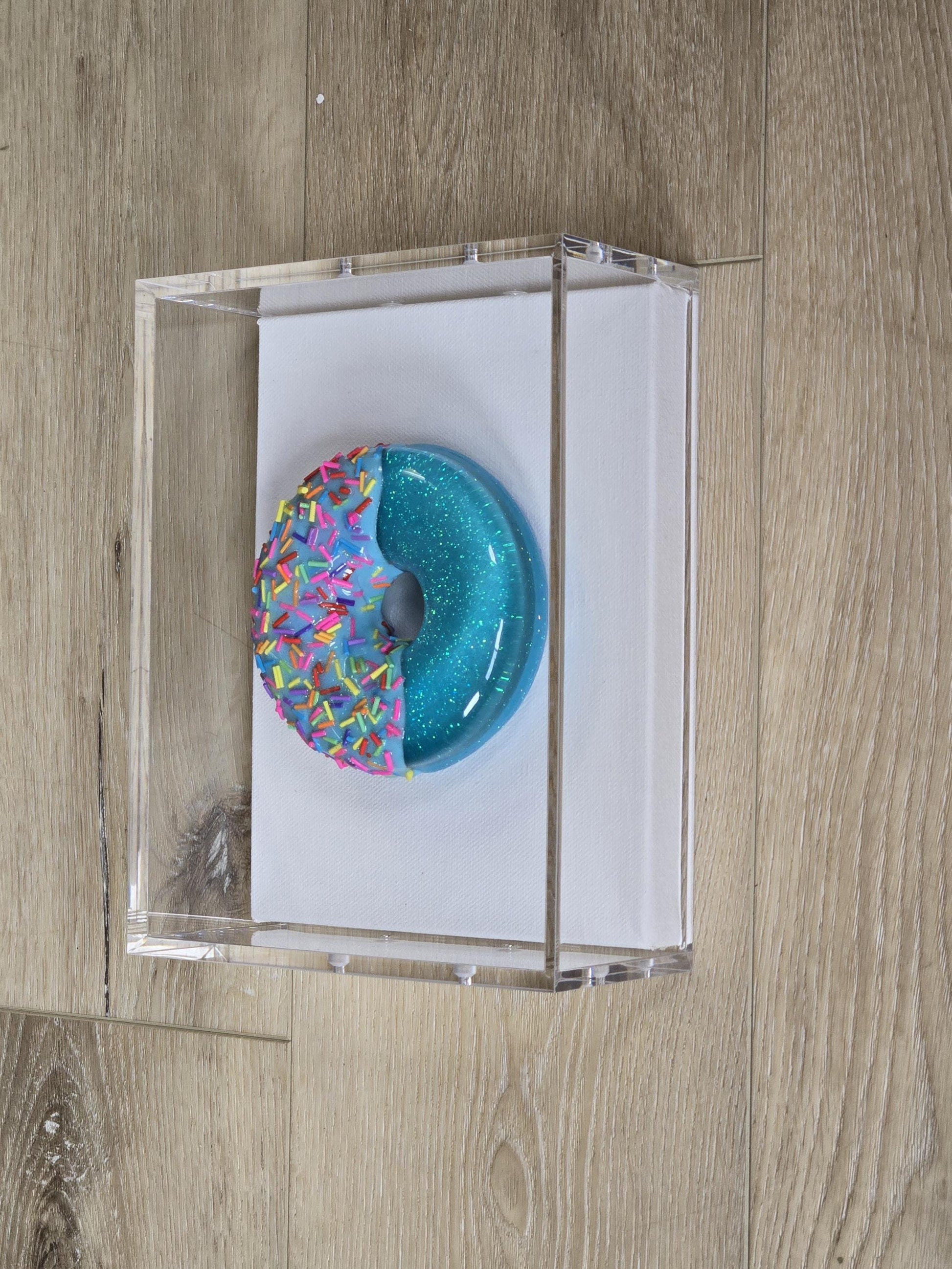 Donut Shadow Box Art, Whimsical Kitchen Decor, Dessert Themed Handmade Custom-Made
