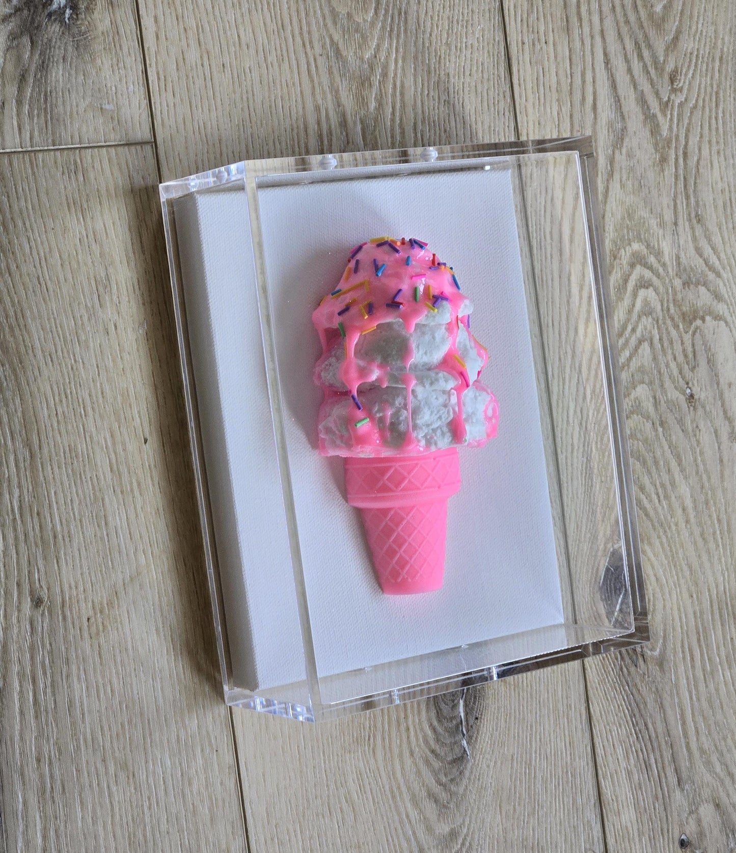 Ice Cream Cone Art | Custom Design Sweet Treats Shadow Box Wall Decor