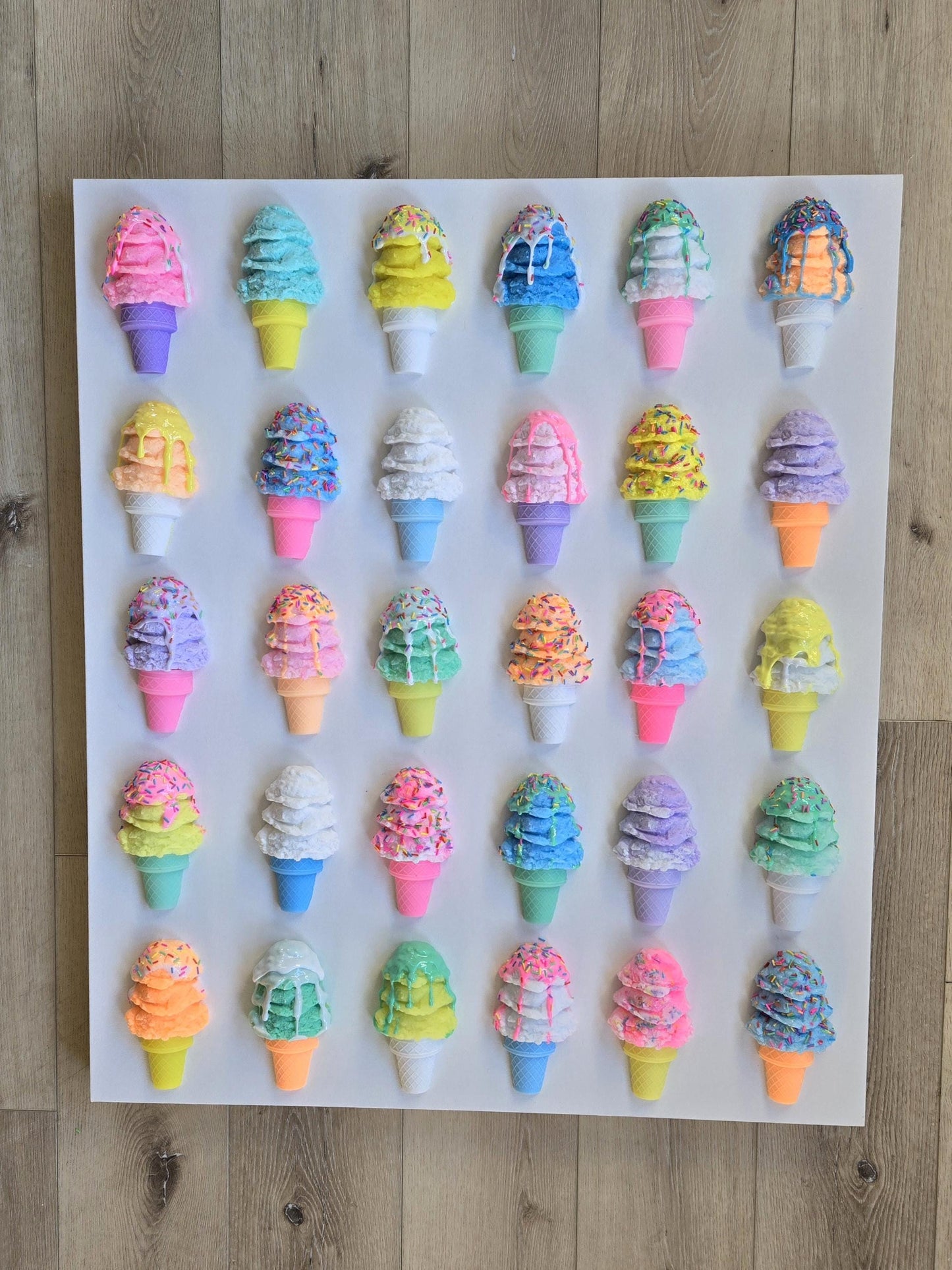 Custom Resin Ice Cream Cone Wall Art for Any Room | Modern Pop Art
