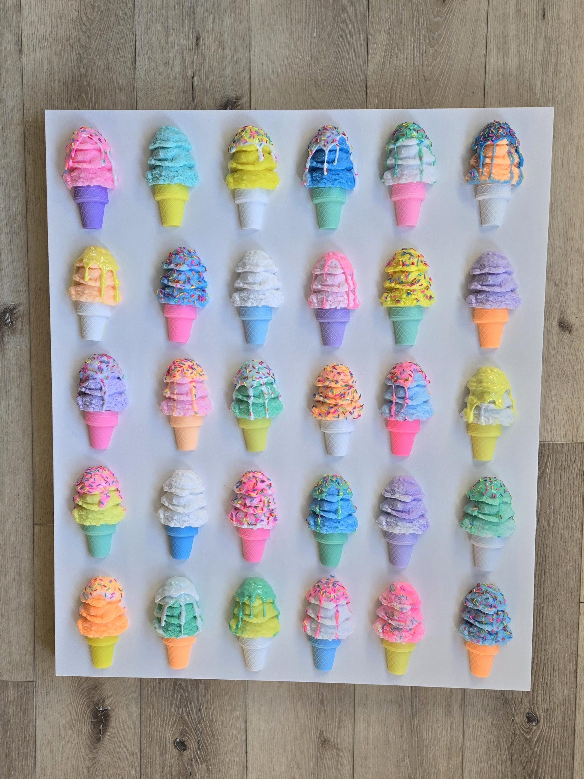 Custom Resin Ice Cream Cone Wall Art for Any Room | Modern Pop Art