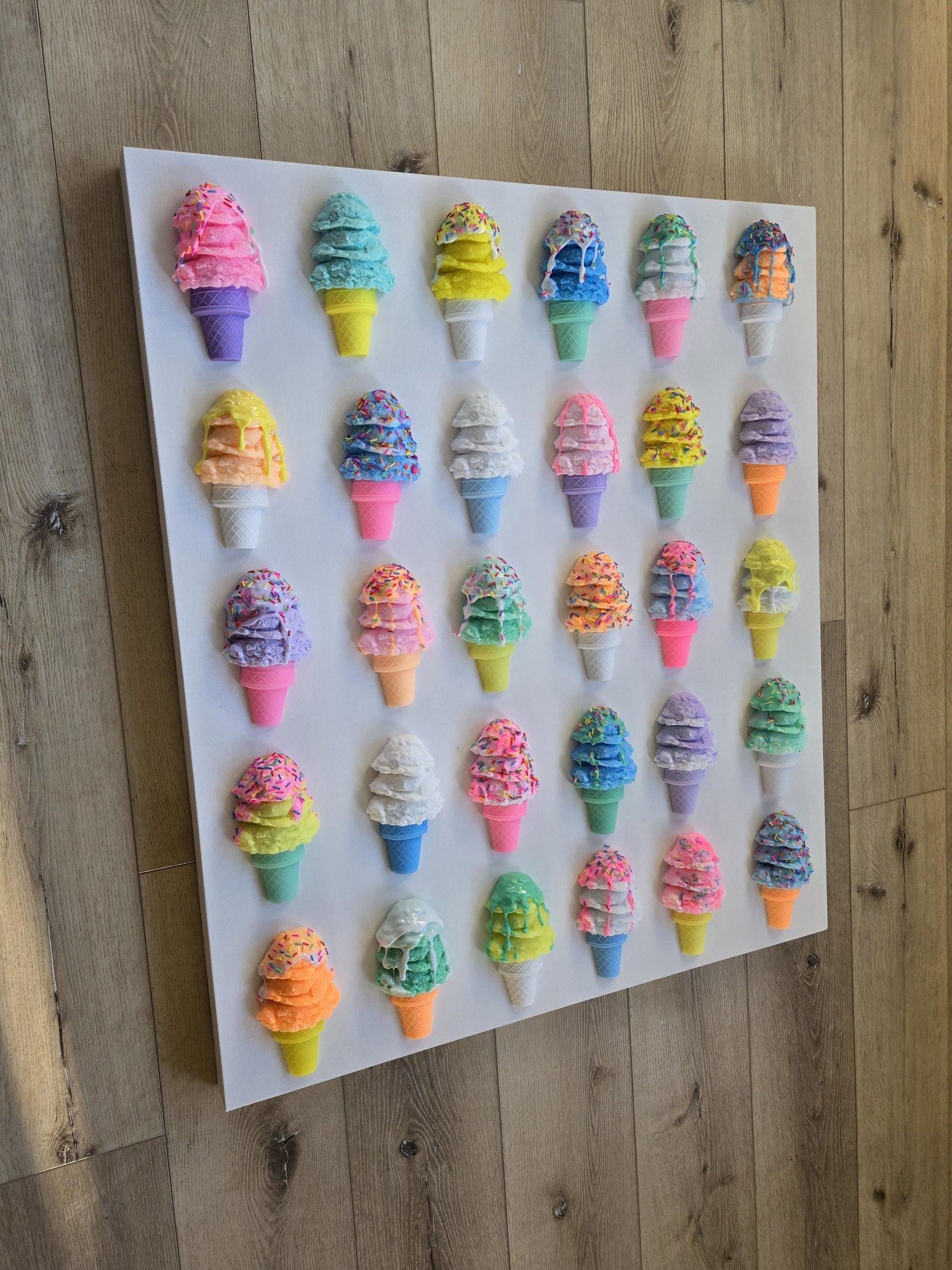 Custom Resin Ice Cream Cone Wall Art for Any Room | Modern Pop Art