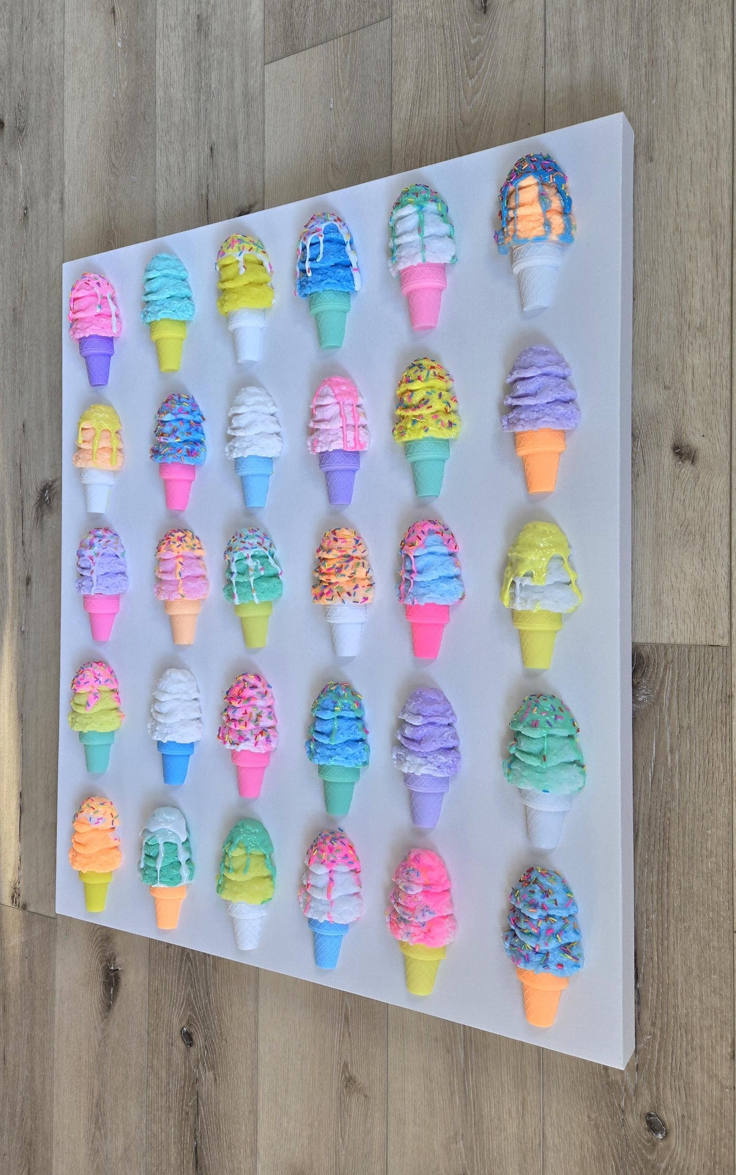 Custom Resin Ice Cream Cone Wall Art for Any Room | Modern Pop Art