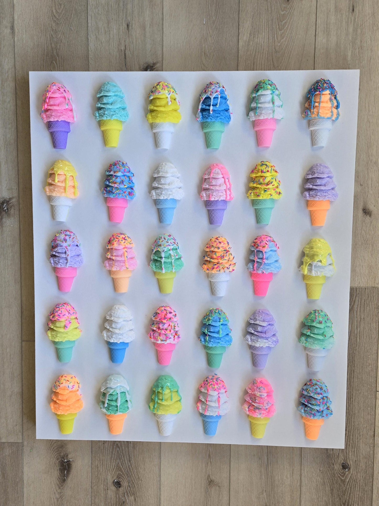 Custom Resin Ice Cream Cone Wall Art for Any Room | Modern Pop Art