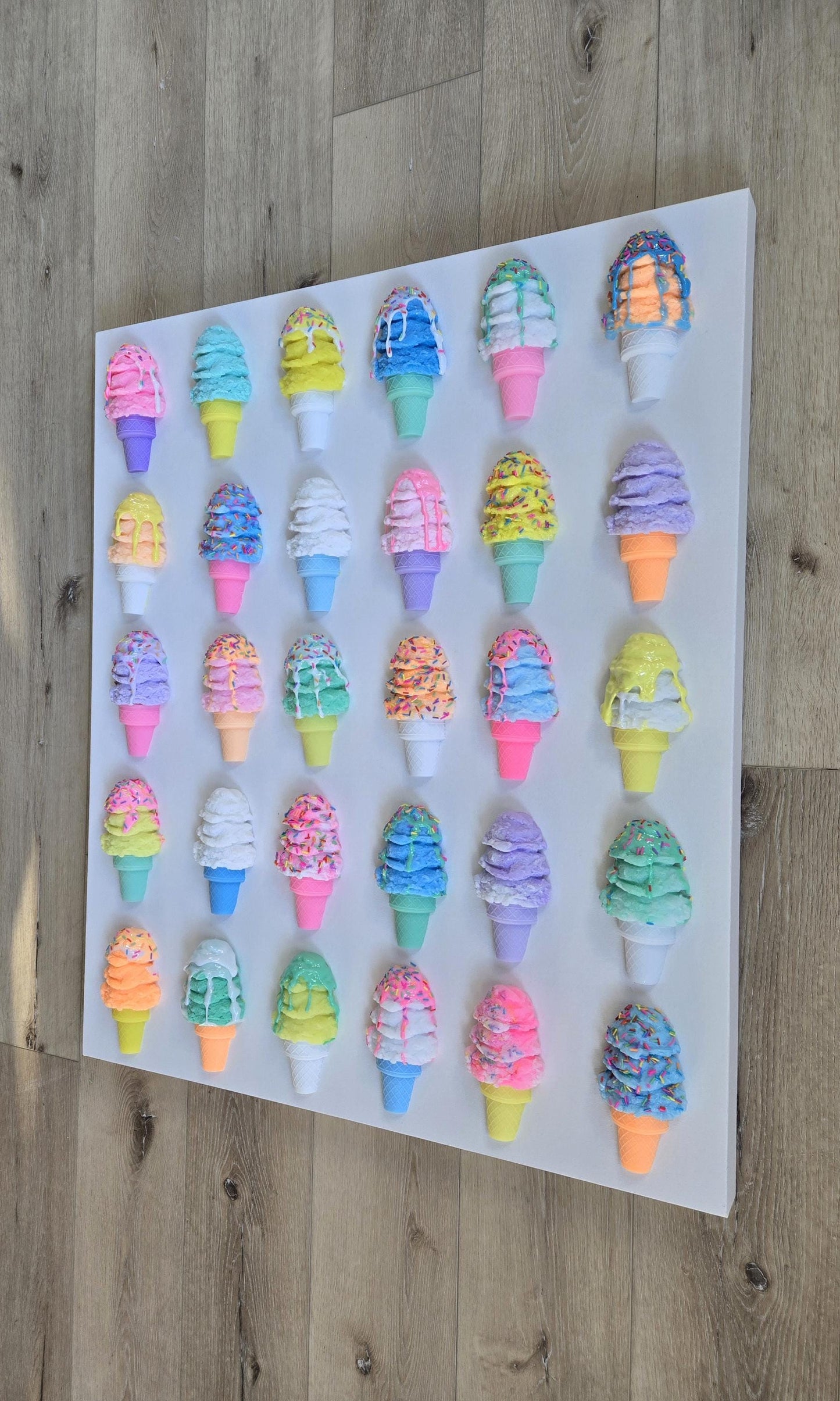 Custom Resin Ice Cream Cone Wall Art for Any Room | Modern Pop Art