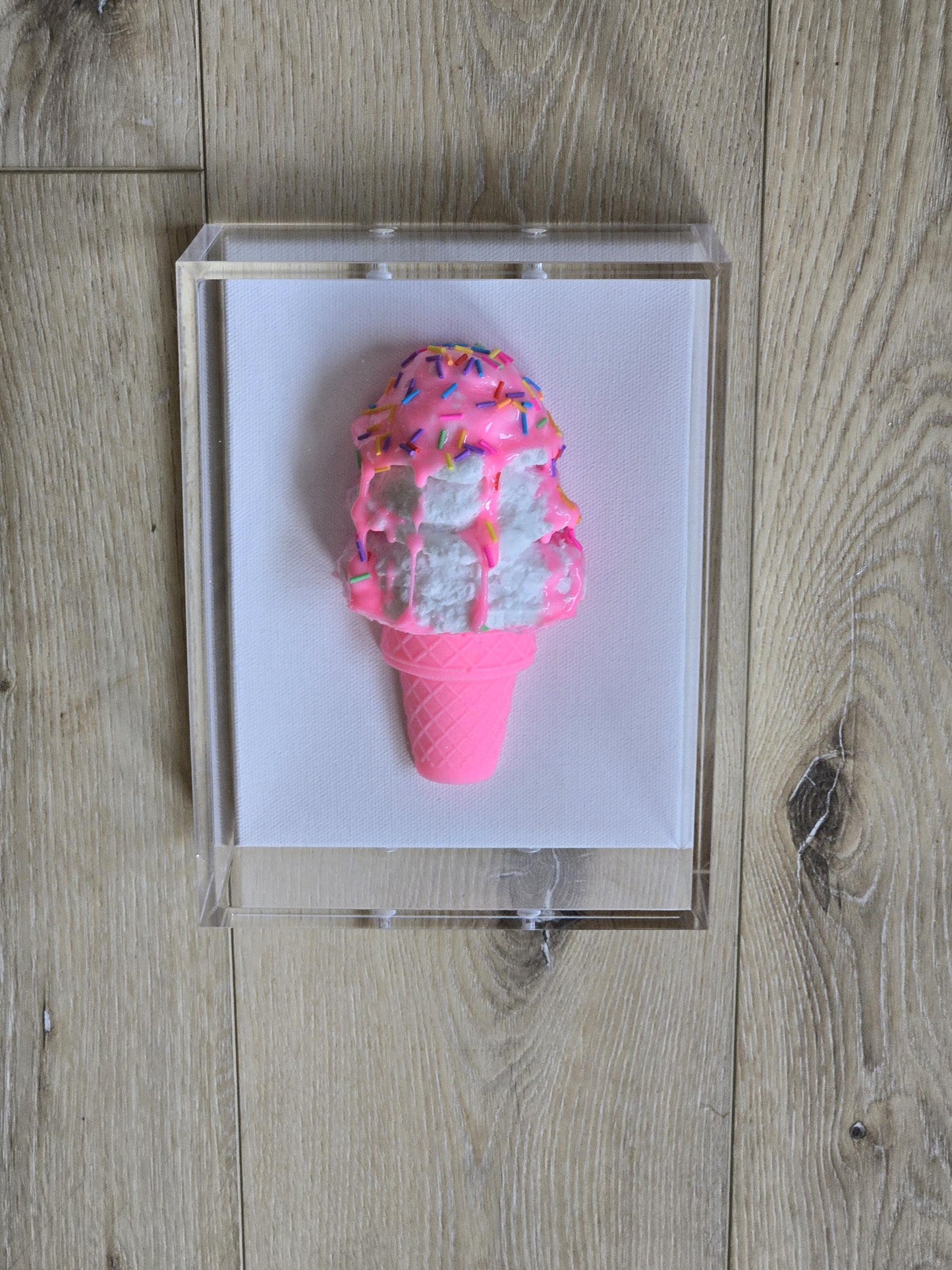 Ice Cream Cone Art | Custom Design Sweet Treats Shadow Box Wall Decor