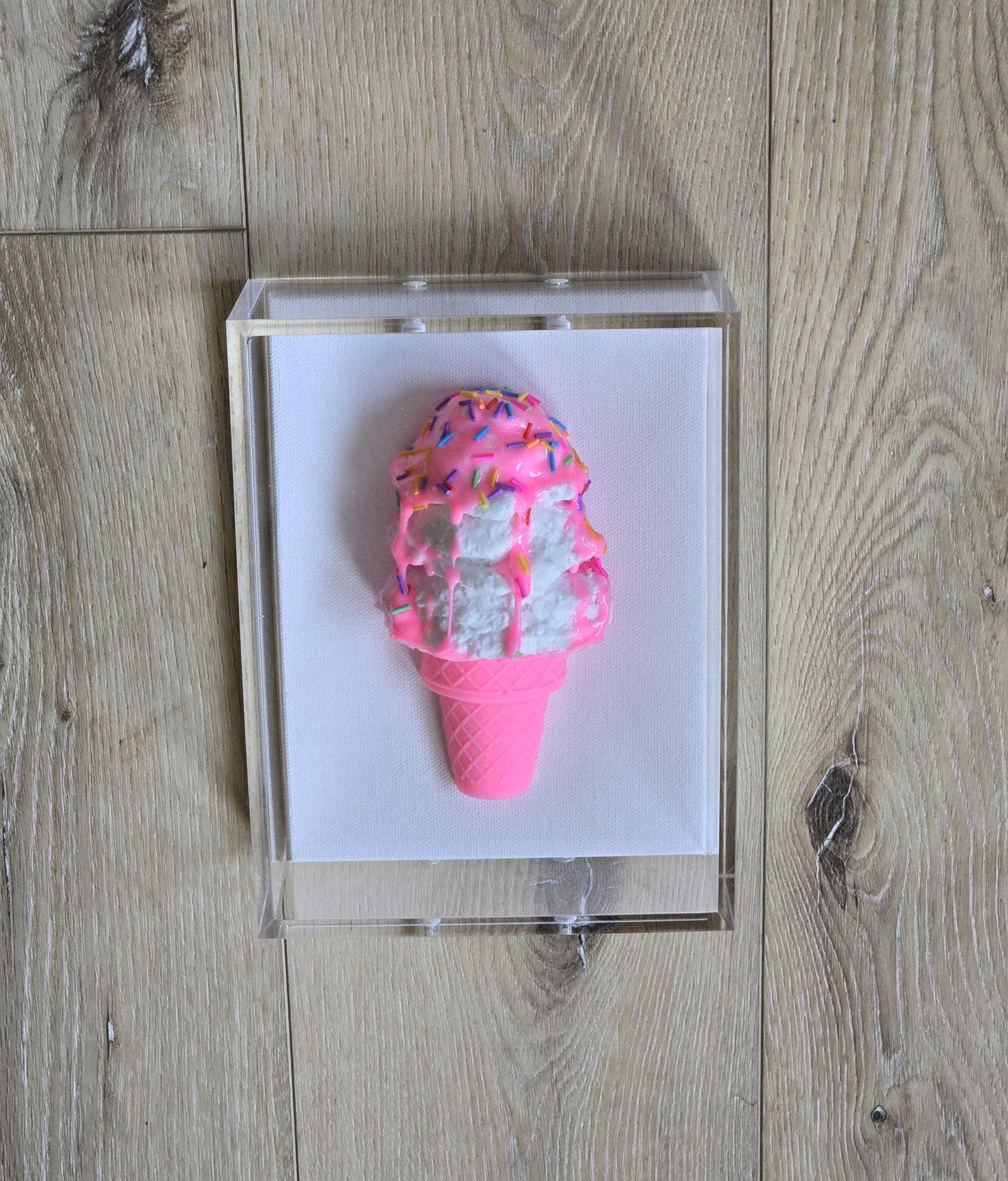 Ice Cream Cone Art | Custom Design Sweet Treats Shadow Box Wall Decor