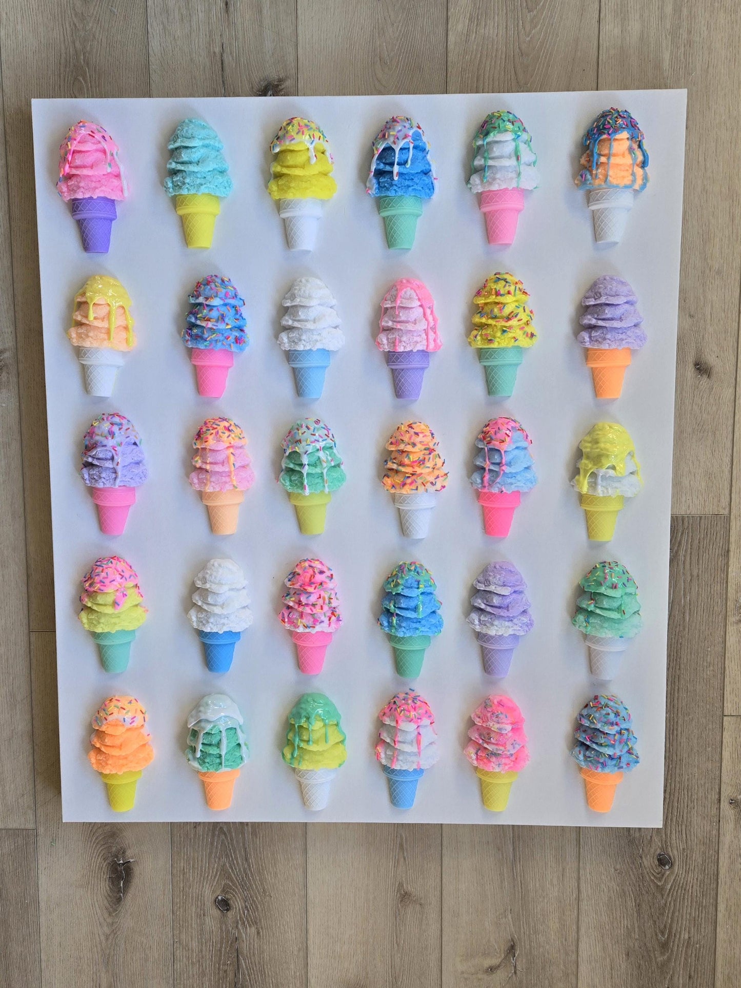 Custom Resin Ice Cream Cone Wall Art for Any Room | Modern Pop Art