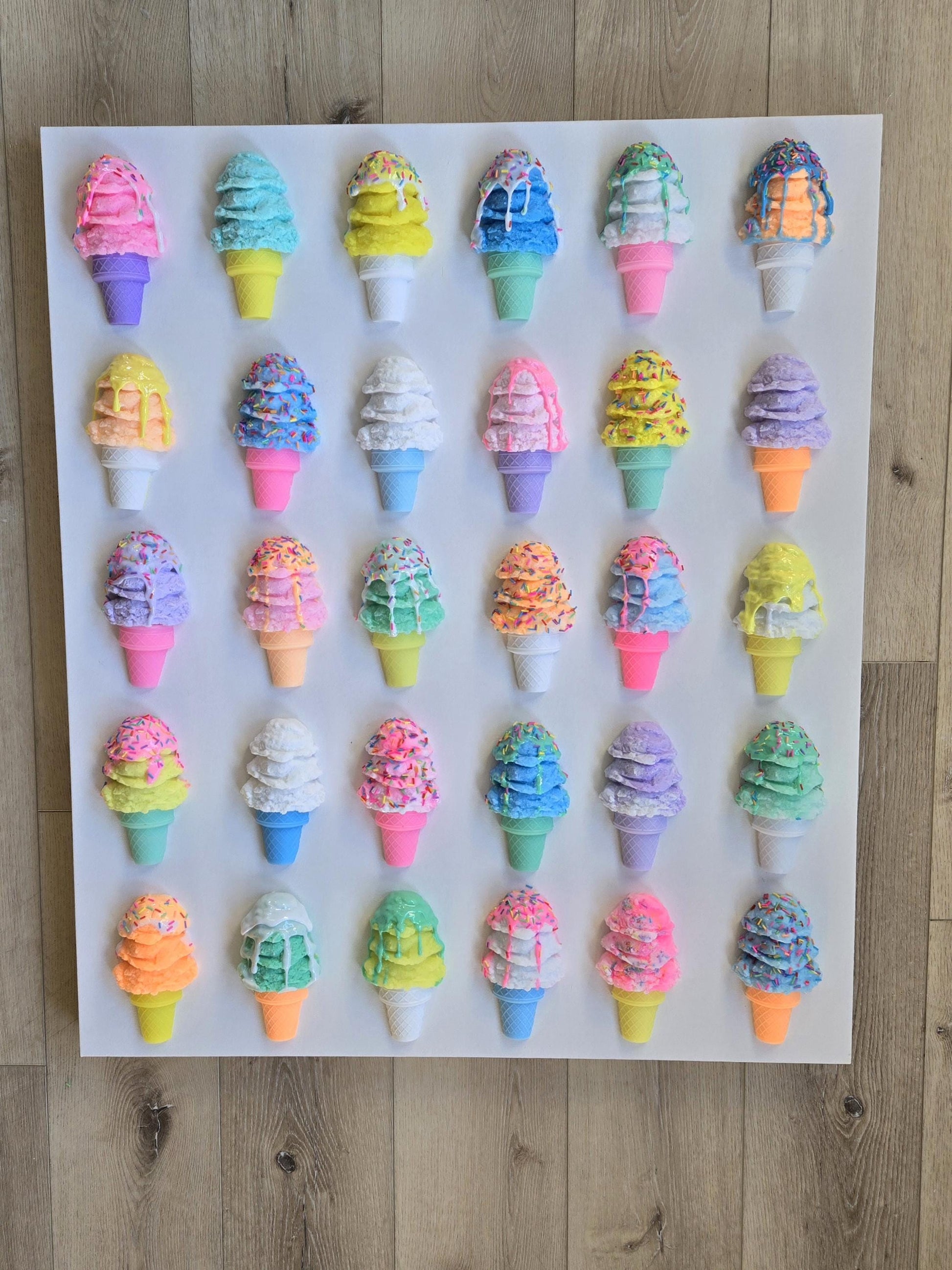 Custom Resin Ice Cream Cone Wall Art for Any Room | Modern Pop Art