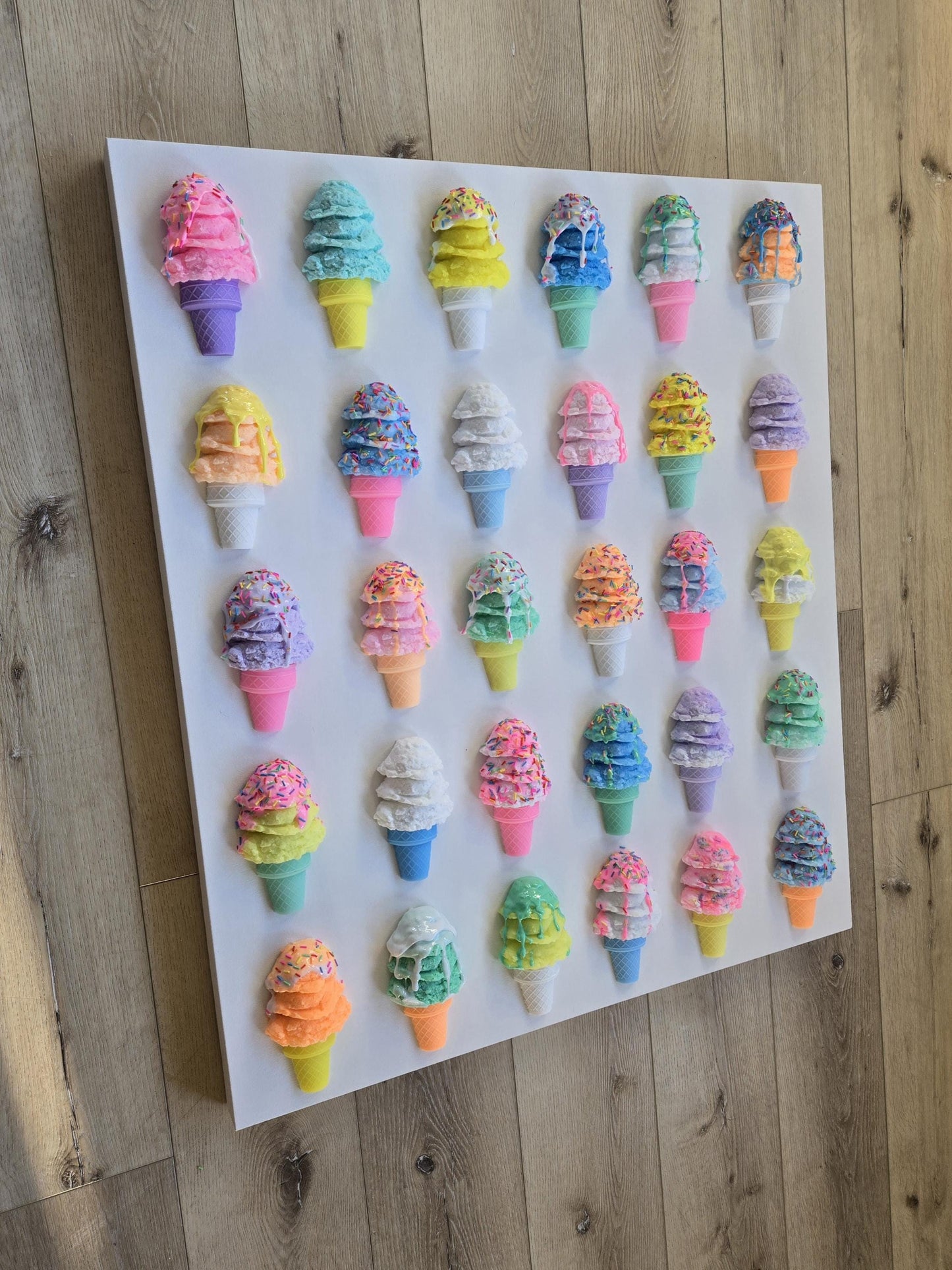 Custom Resin Ice Cream Cone Wall Art for Any Room | Modern Pop Art