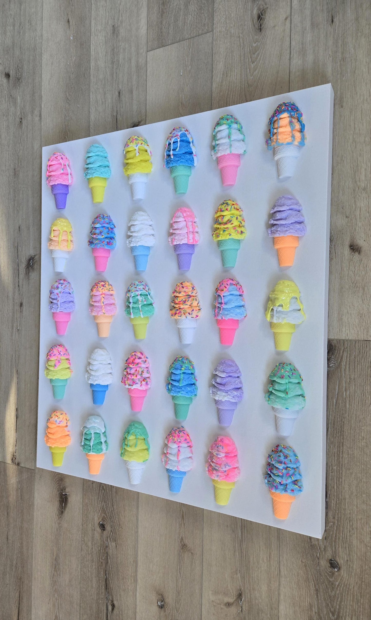 Custom Resin Ice Cream Cone Wall Art for Any Room | Modern Pop Art