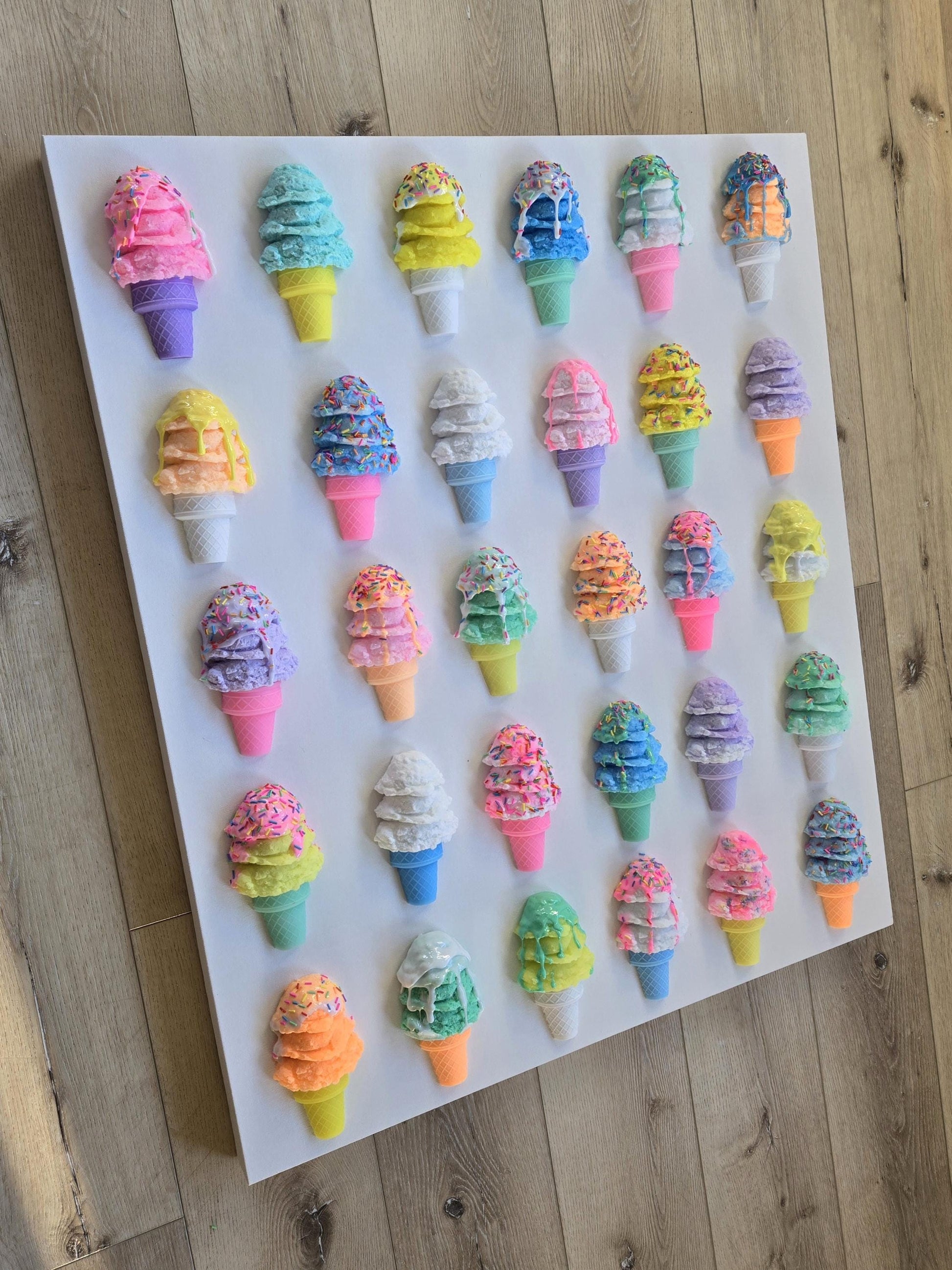 Custom Resin Ice Cream Cone Wall Art for Any Room | Modern Pop Art