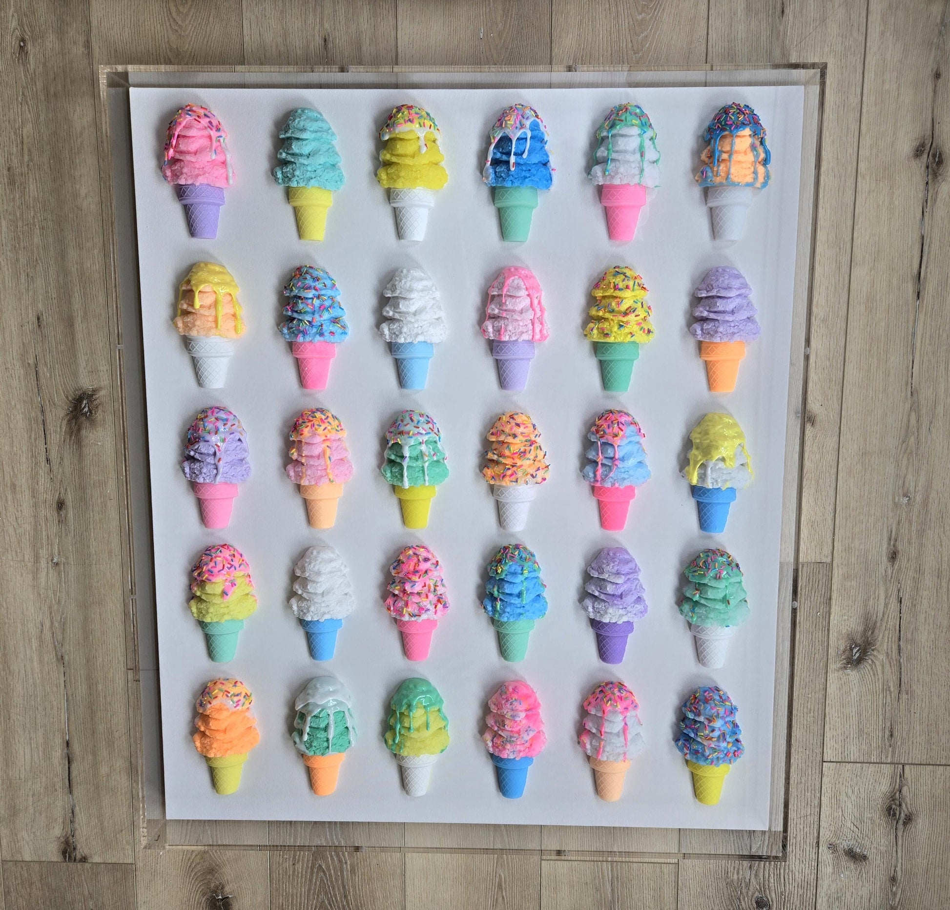 Custom Resin Ice Cream Cone Wall Art for Any Room | Modern Pop Art