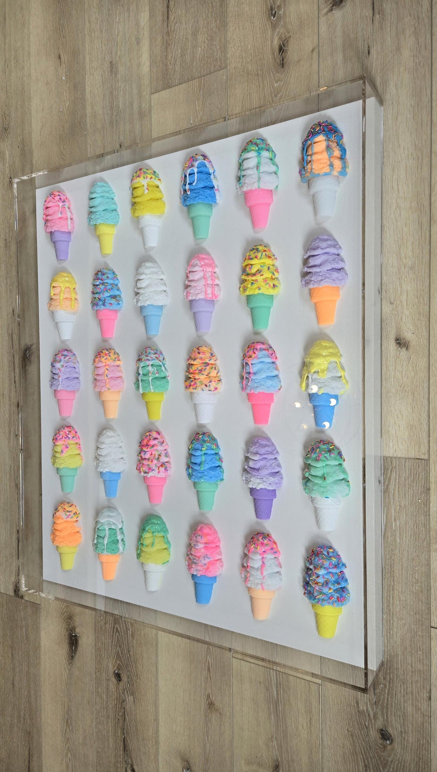 Custom Resin Ice Cream Cone Wall Art for Any Room | Modern Pop Art
