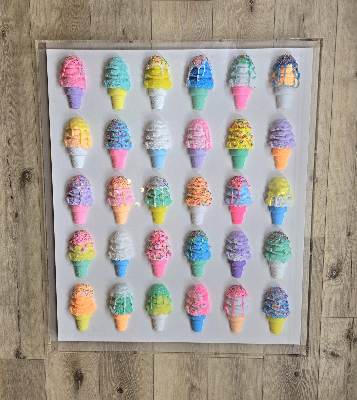Custom Resin Ice Cream Cone Wall Art for Any Room | Modern Pop Art