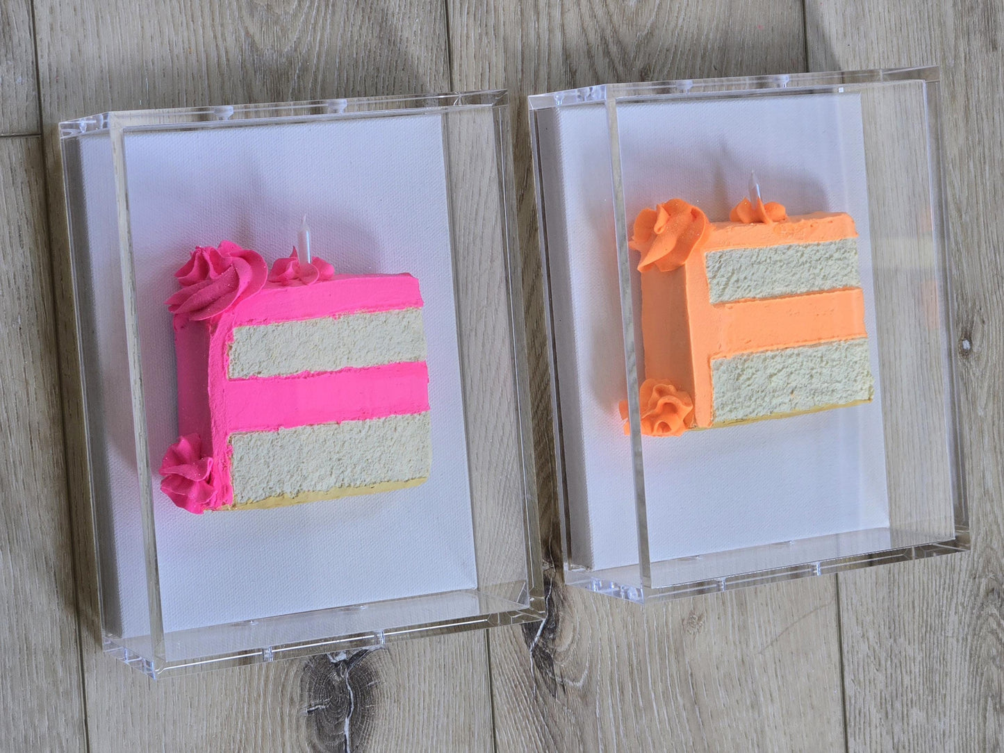 Birthday Cake Slice Shadow Box Art – 3D Kitchen Decor, Gift, Dessert Wall Art