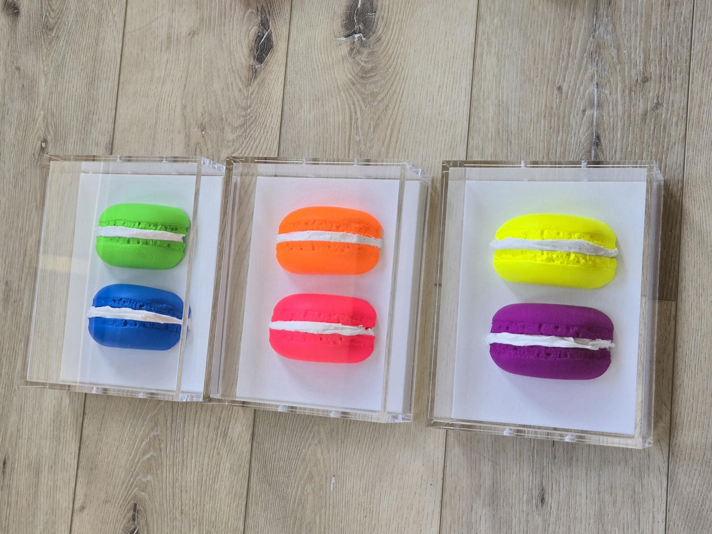 3D Macaroon Shadow Box Art – Whimsical Resin Kitchen Decor (8x6x3 Inch)